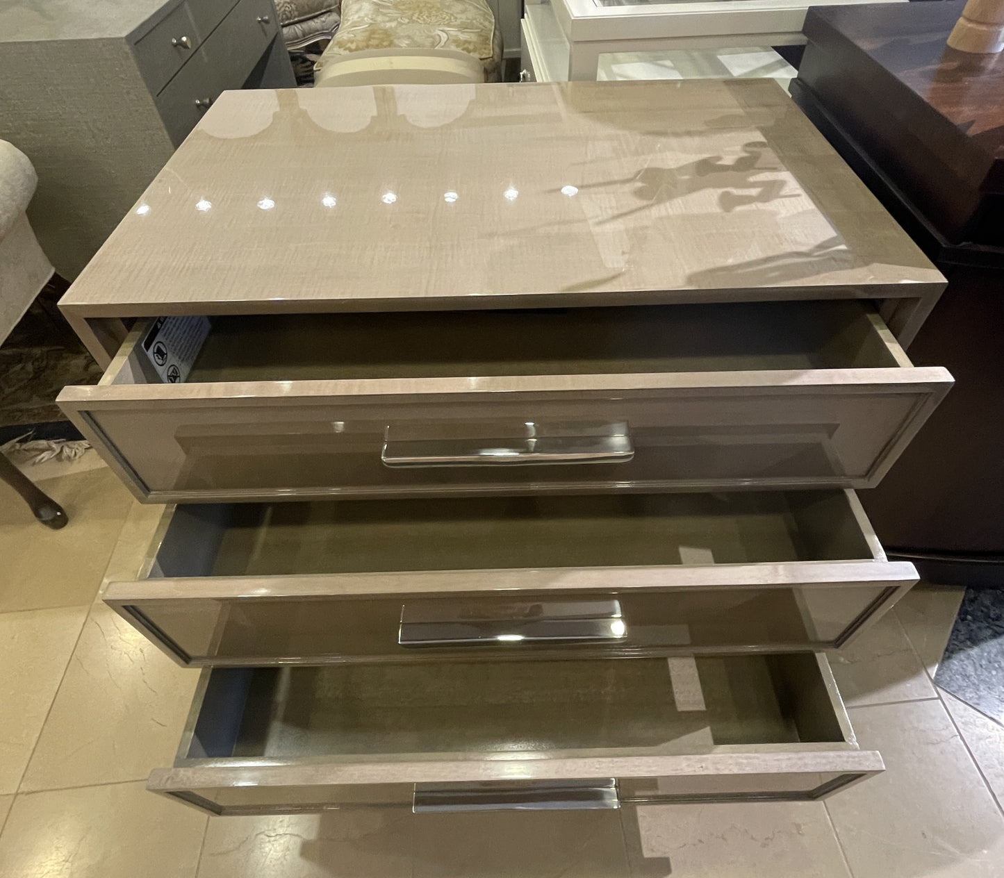 Restoration Hardware Benoit Closed Nightstand with 3 drawers (01D014)