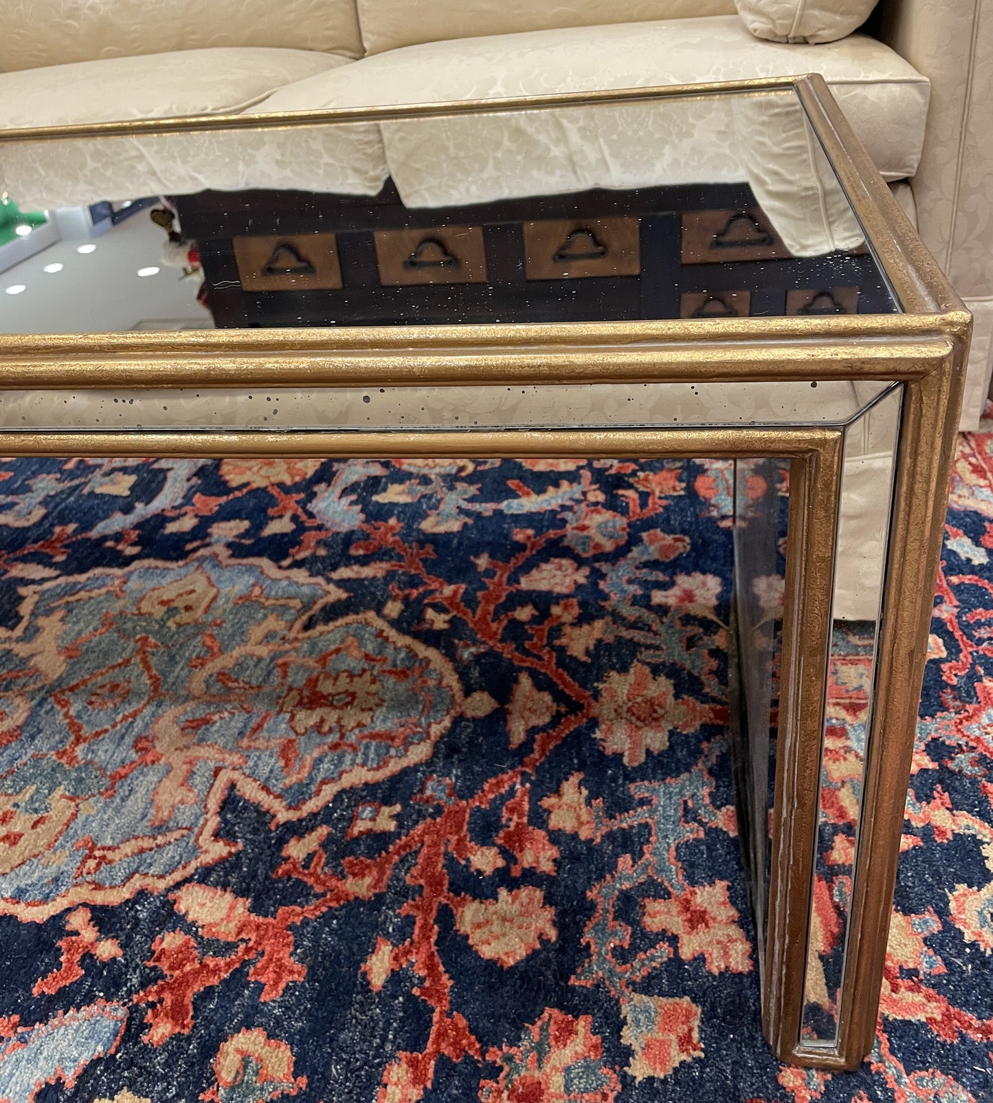 Wisteria Waterfall Mirrored Coffee Table, AS IS (01D016)