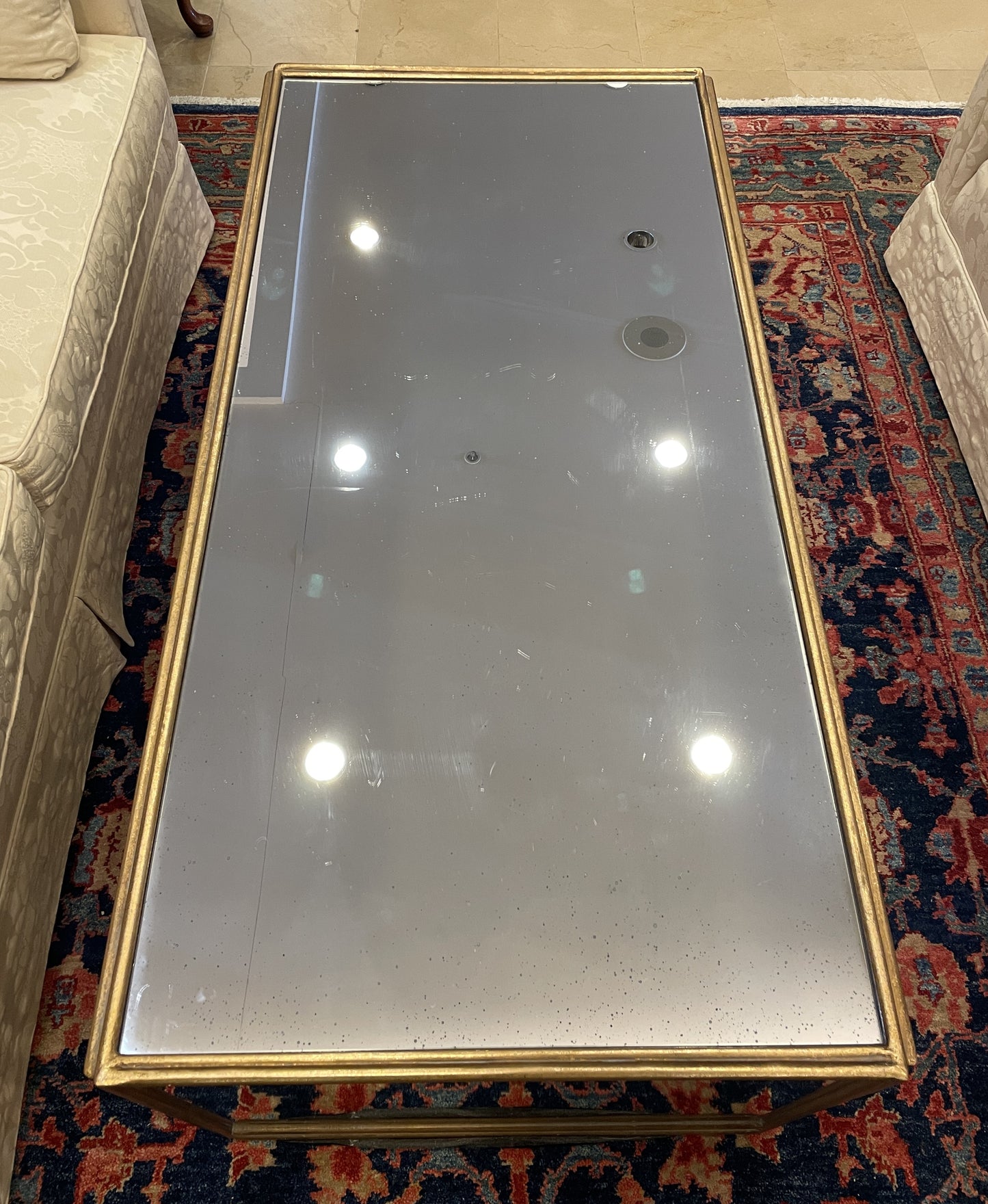 Wisteria Waterfall Mirrored Coffee Table, AS IS (01D016)