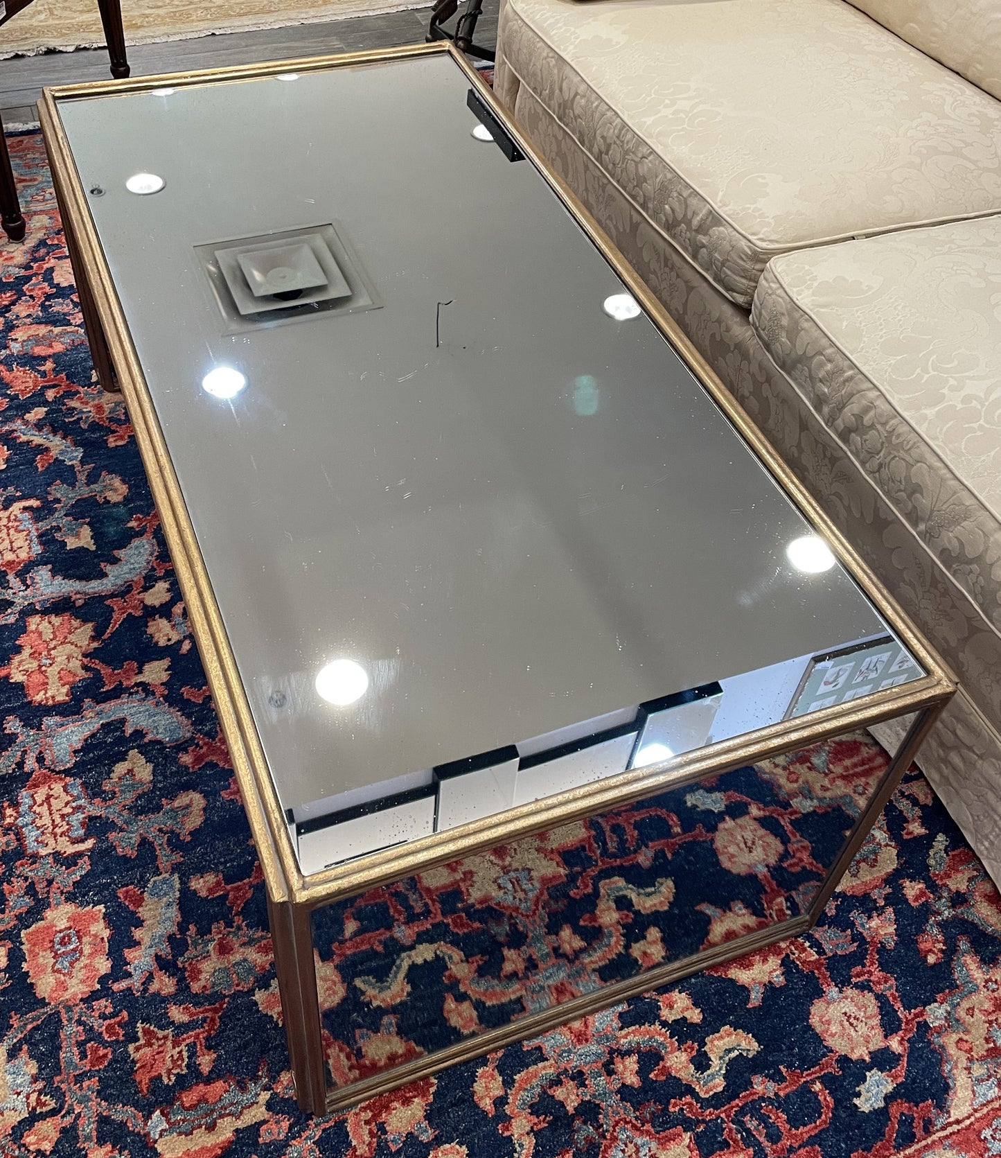 Wisteria Waterfall Mirrored Coffee Table, AS IS (01D016)