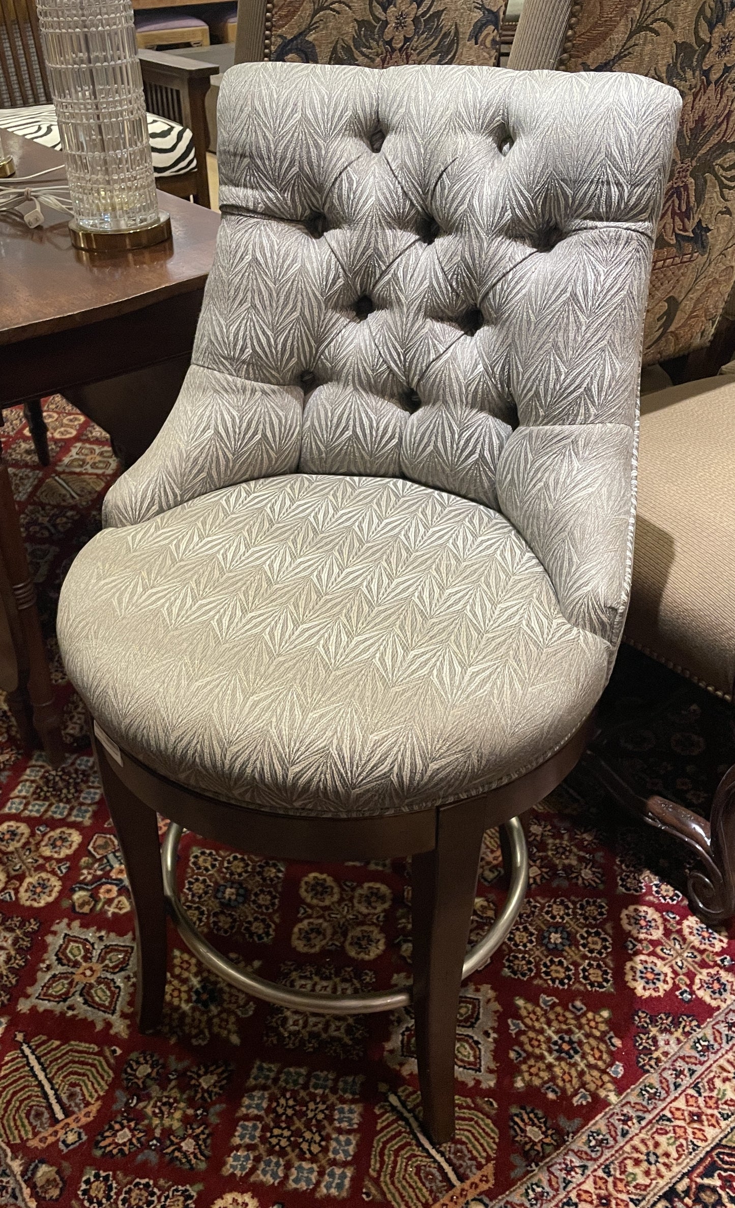 Century Upholstered Swivel Barstool (Four available) (0JQ006)