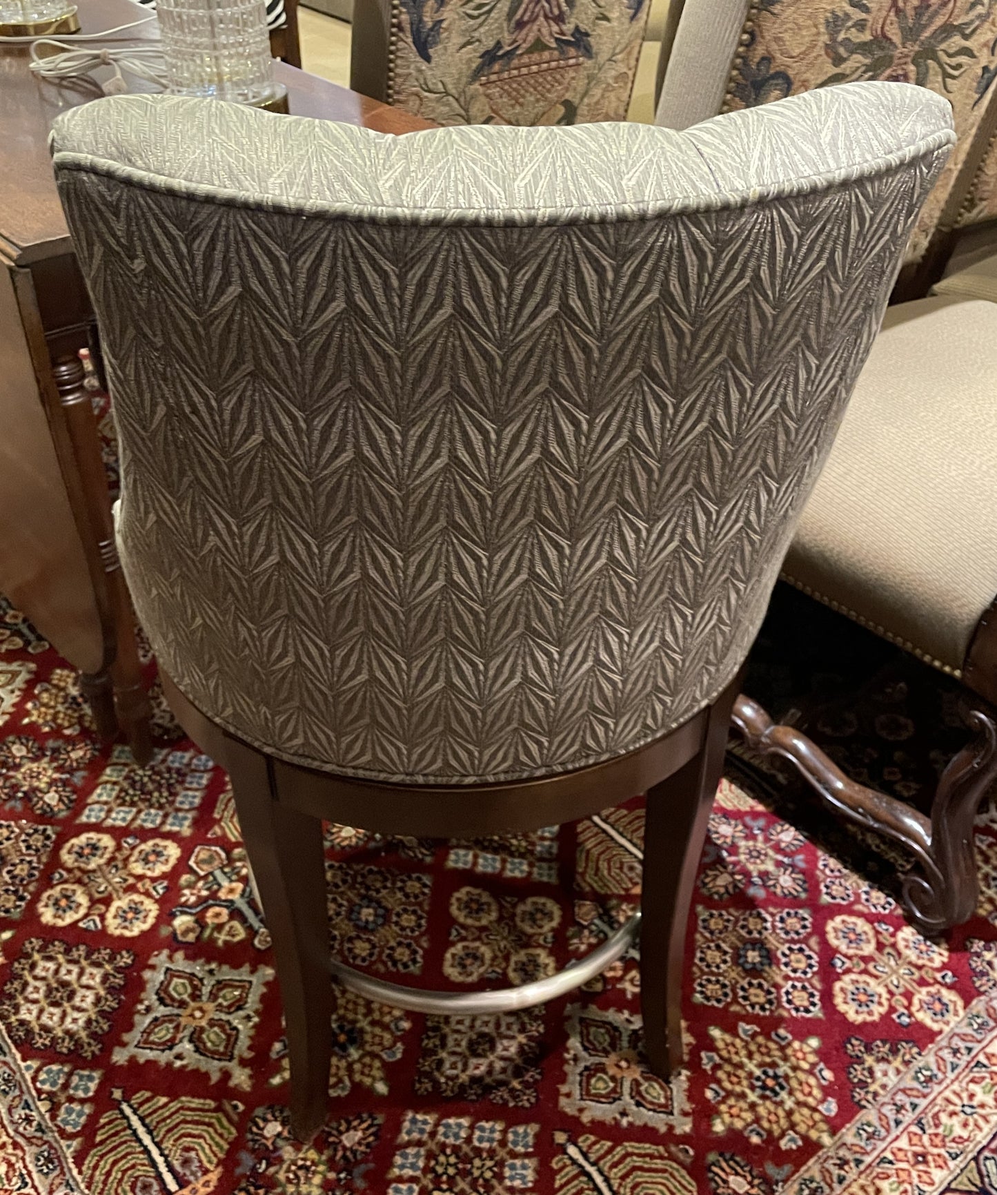 Century Upholstered Swivel Barstool (Four available) (0JQ006)