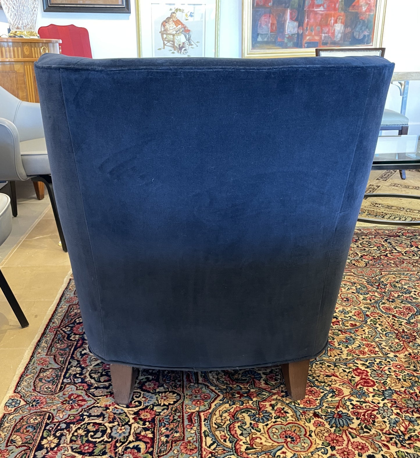 Pearson Upholstered Blue Arm Chair AS IS (0BZ00W)