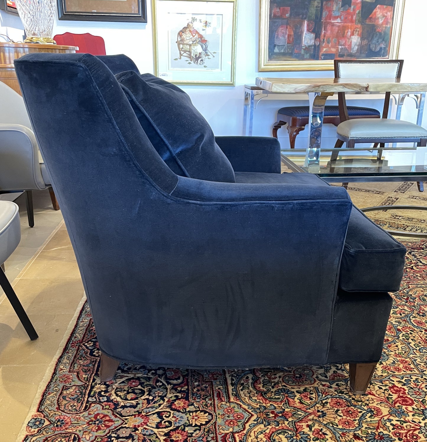 Pearson Upholstered Blue Arm Chair AS IS (0BZ00W)