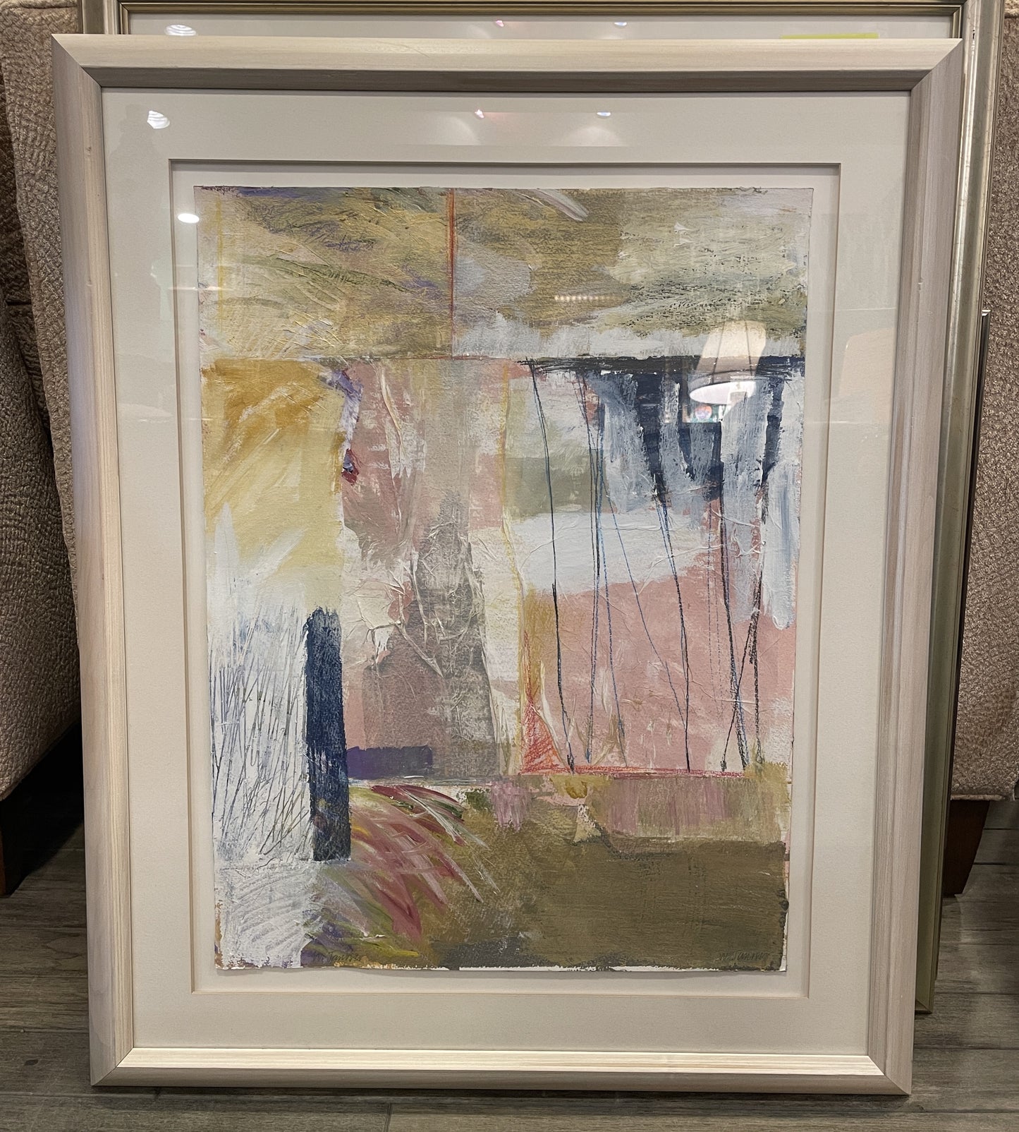 William Janosco Pink Abstract "September" Multi Media Original (0ND00M)