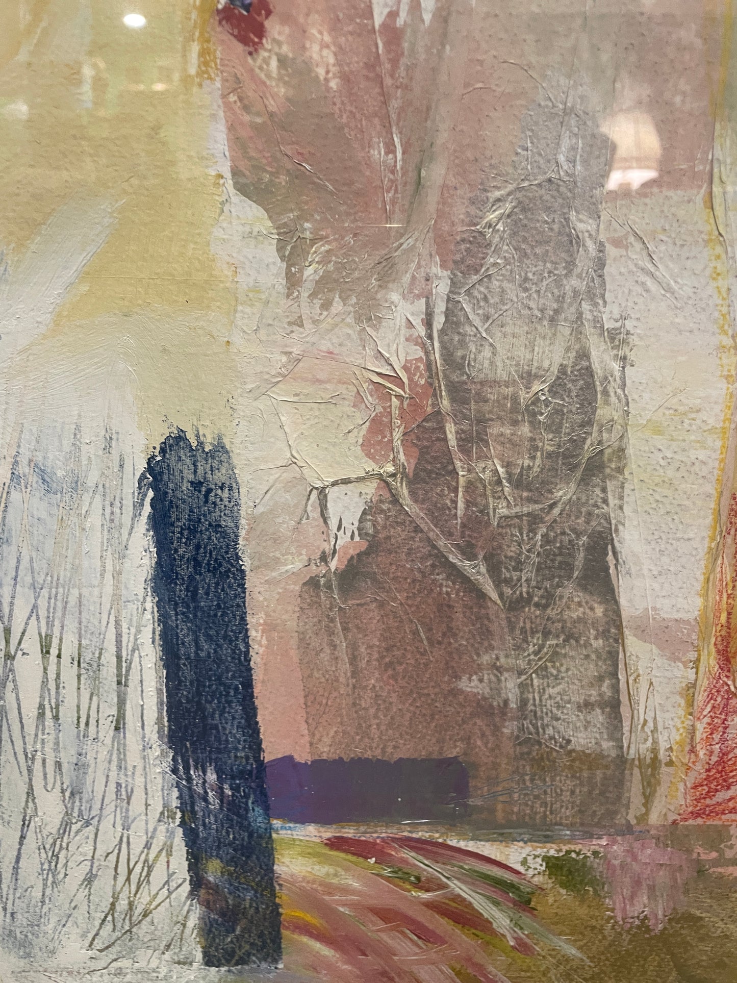 William Janosco Pink Abstract "September" Multi Media Original (0ND00M)