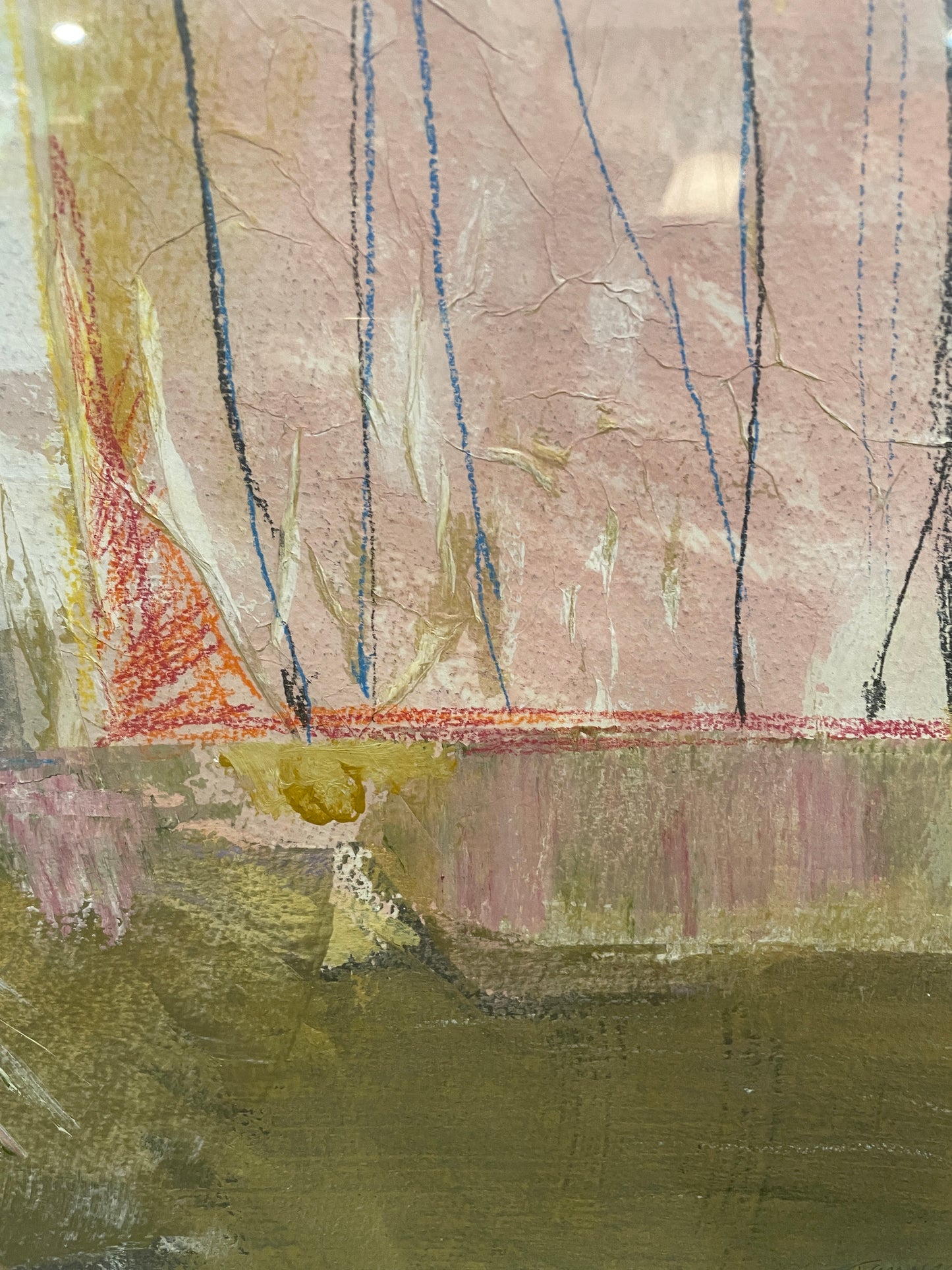 William Janosco Pink Abstract "September" Multi Media Original (0ND00M)
