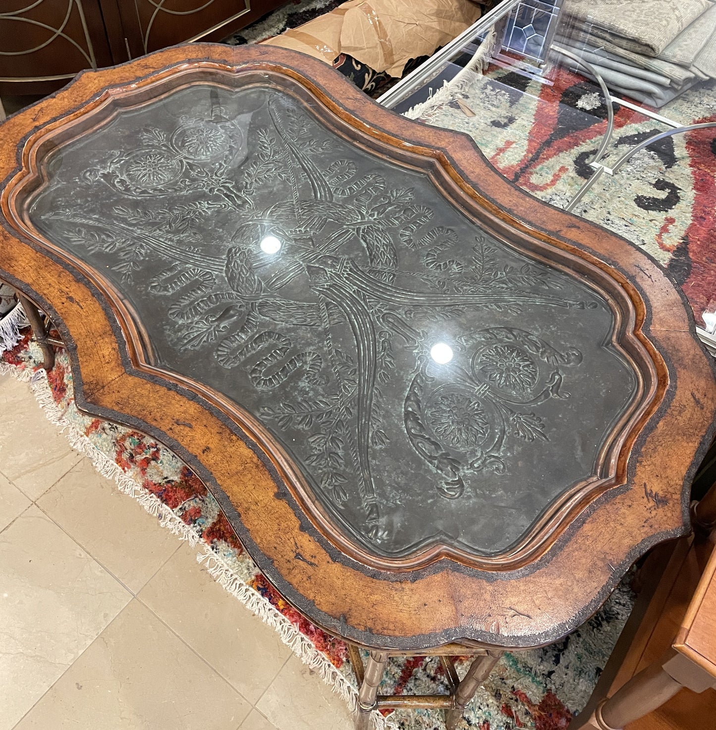 Maitland Smith Coffee table with relief center (0JQ007)