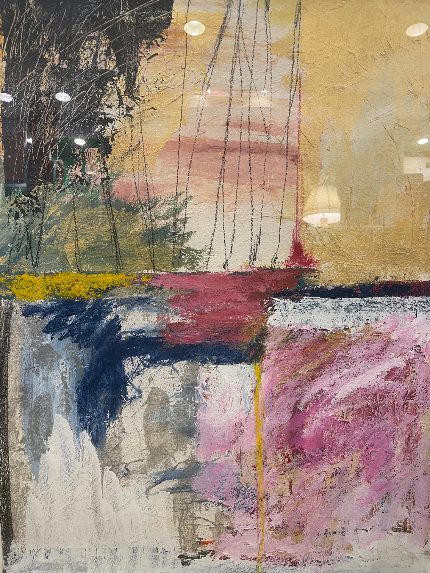 William Janosco Pink Abstract Untitled Multi Media Original (0ND00N)