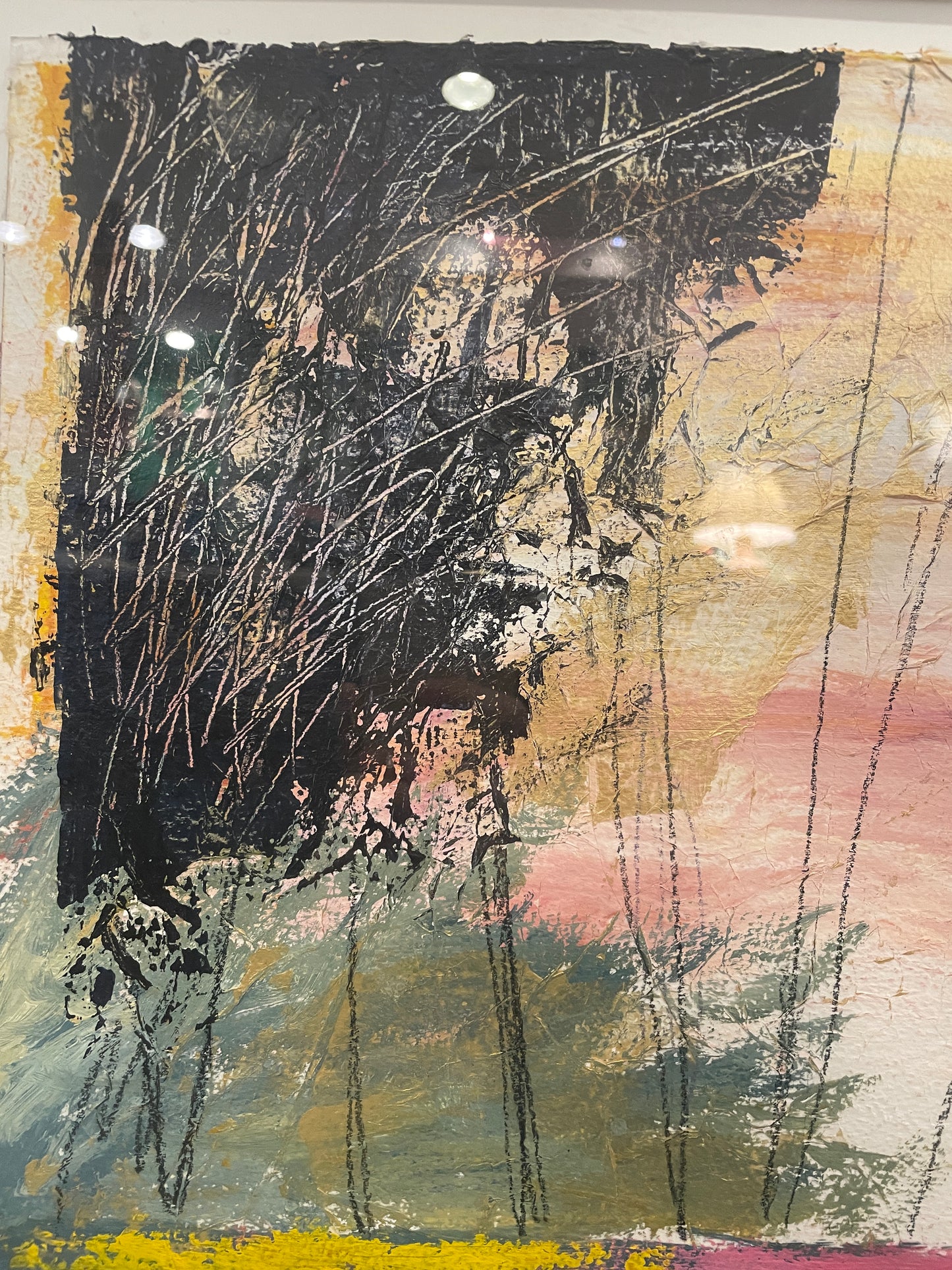 William Janosco Pink Abstract Untitled Multi Media Original (0ND00N)