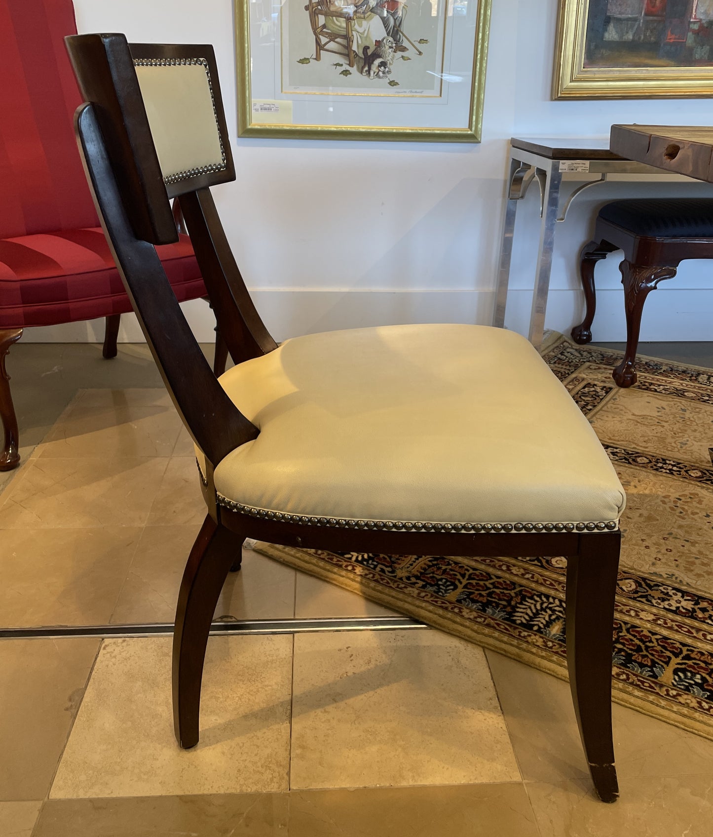 Hickory Chair Leather Dining Chair AS IS (3 Available) (0BZ01F)