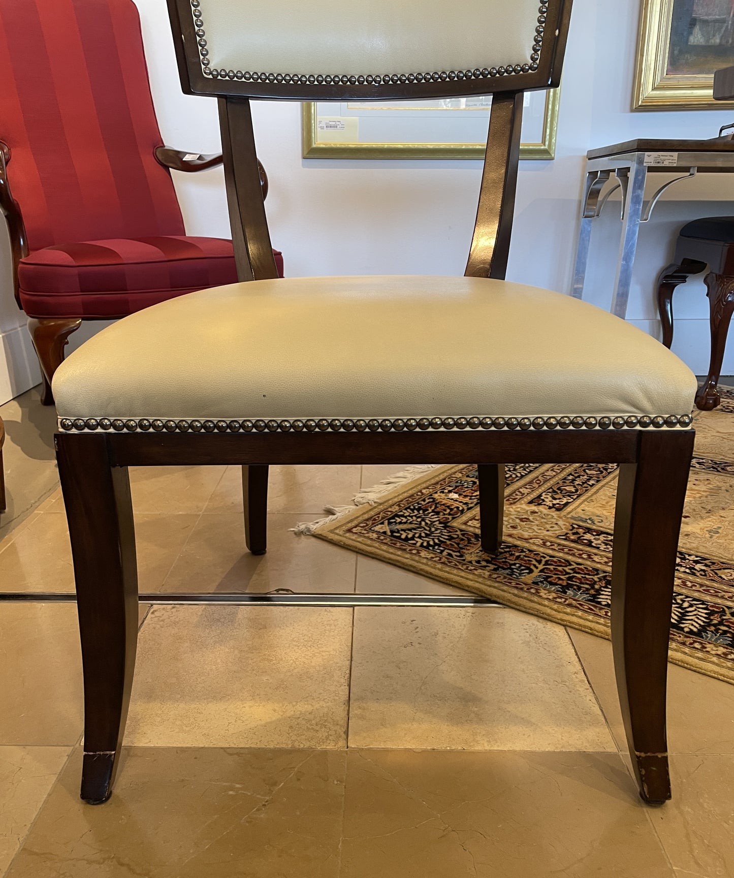 Hickory Chair Leather Dining Chair AS IS (3 Available) (0BZ01F)