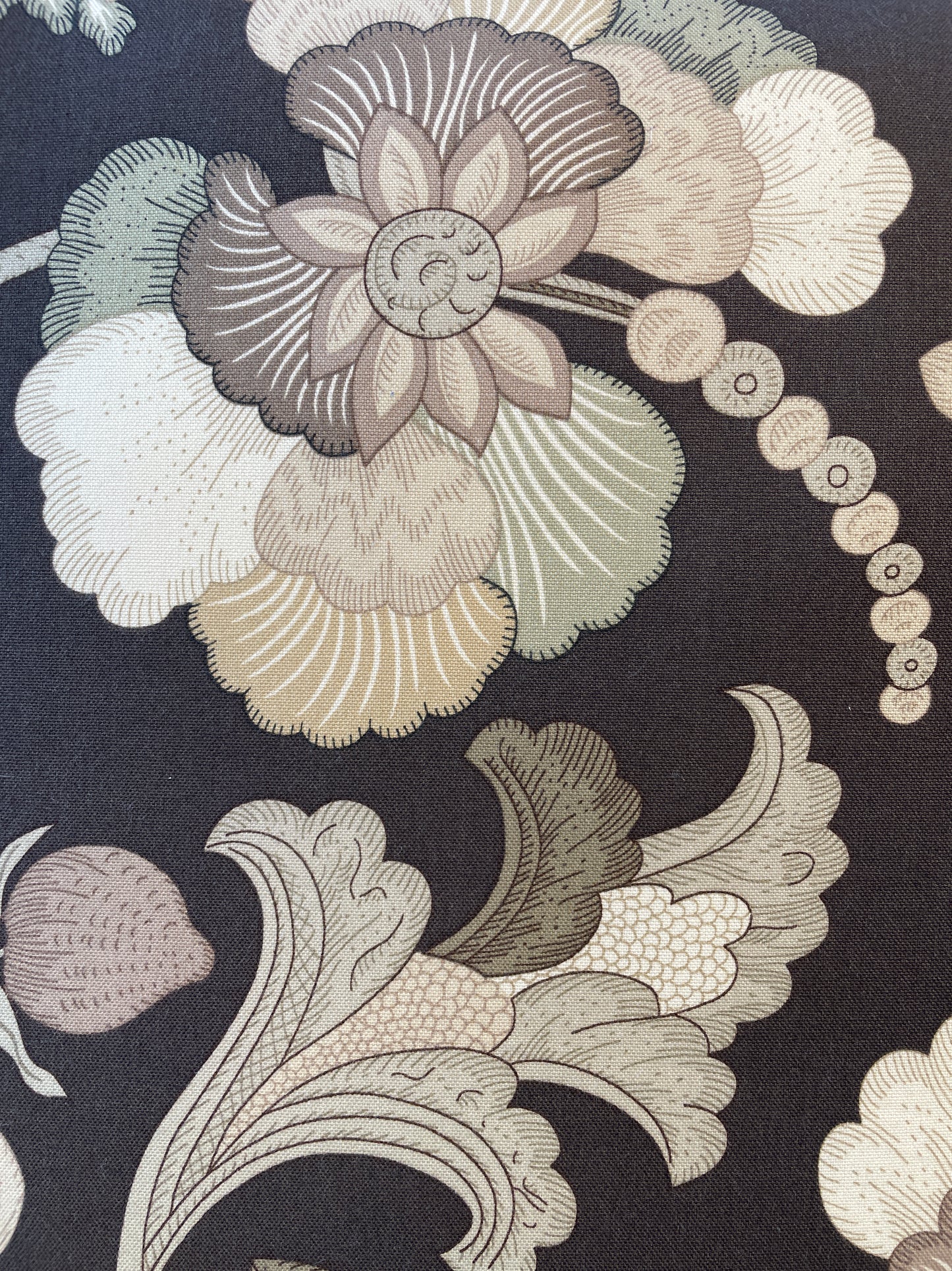 Upholstered Brown Floral Arm Chair (2 Available) (0BZ00U)