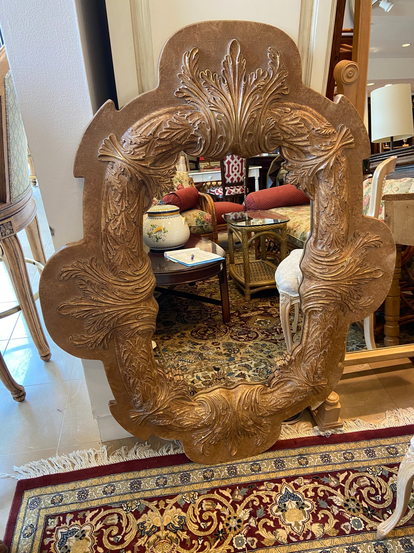 Oval Faux Molded Mirror