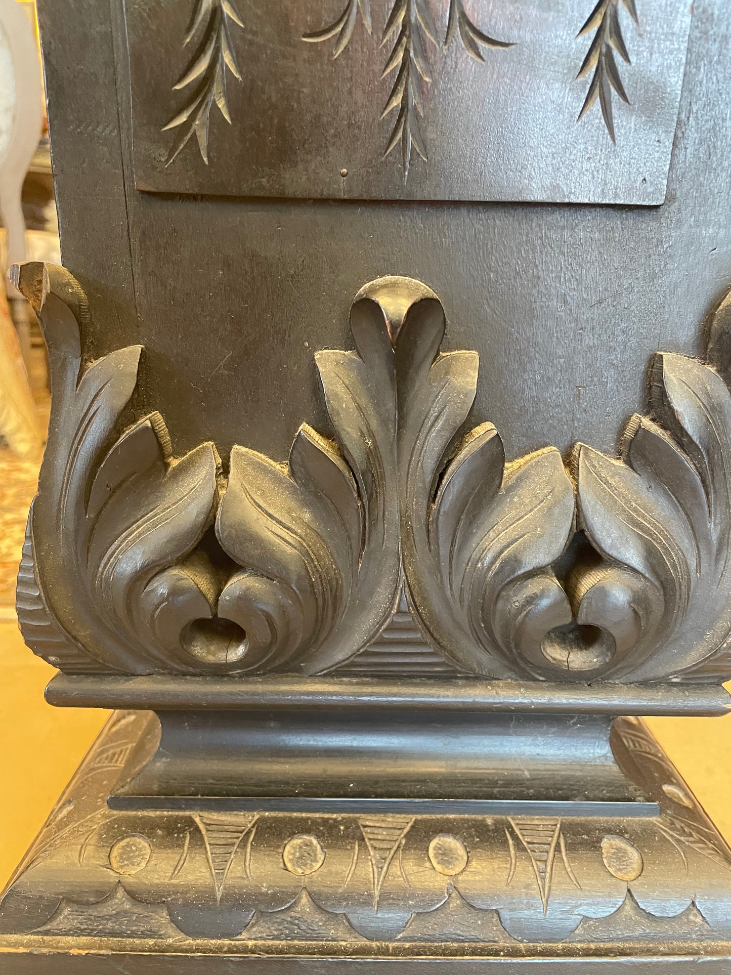 Antique German 1800's Hand Carved Pedestal (HHU7ZJ)