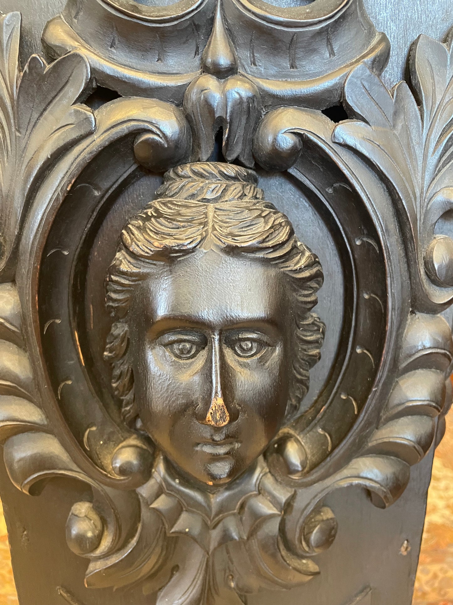 Antique German 1800's Hand Carved Pedestal (HHU7ZJ)