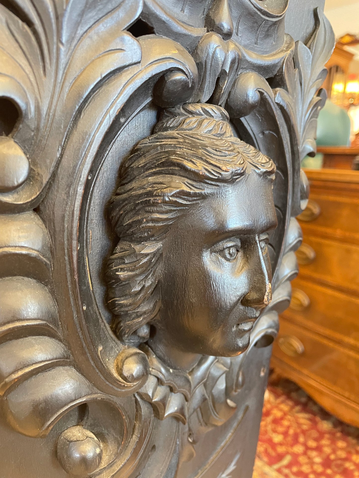 Antique German 1800's Hand Carved Pedestal (HHU7ZJ)