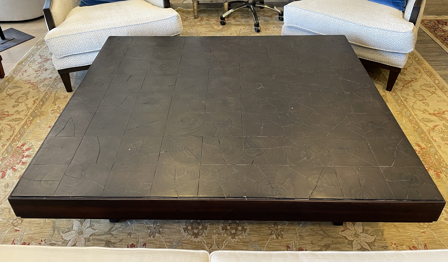 Taracea Coffee Table with Cross Wood Veneer Top (0BZ002)