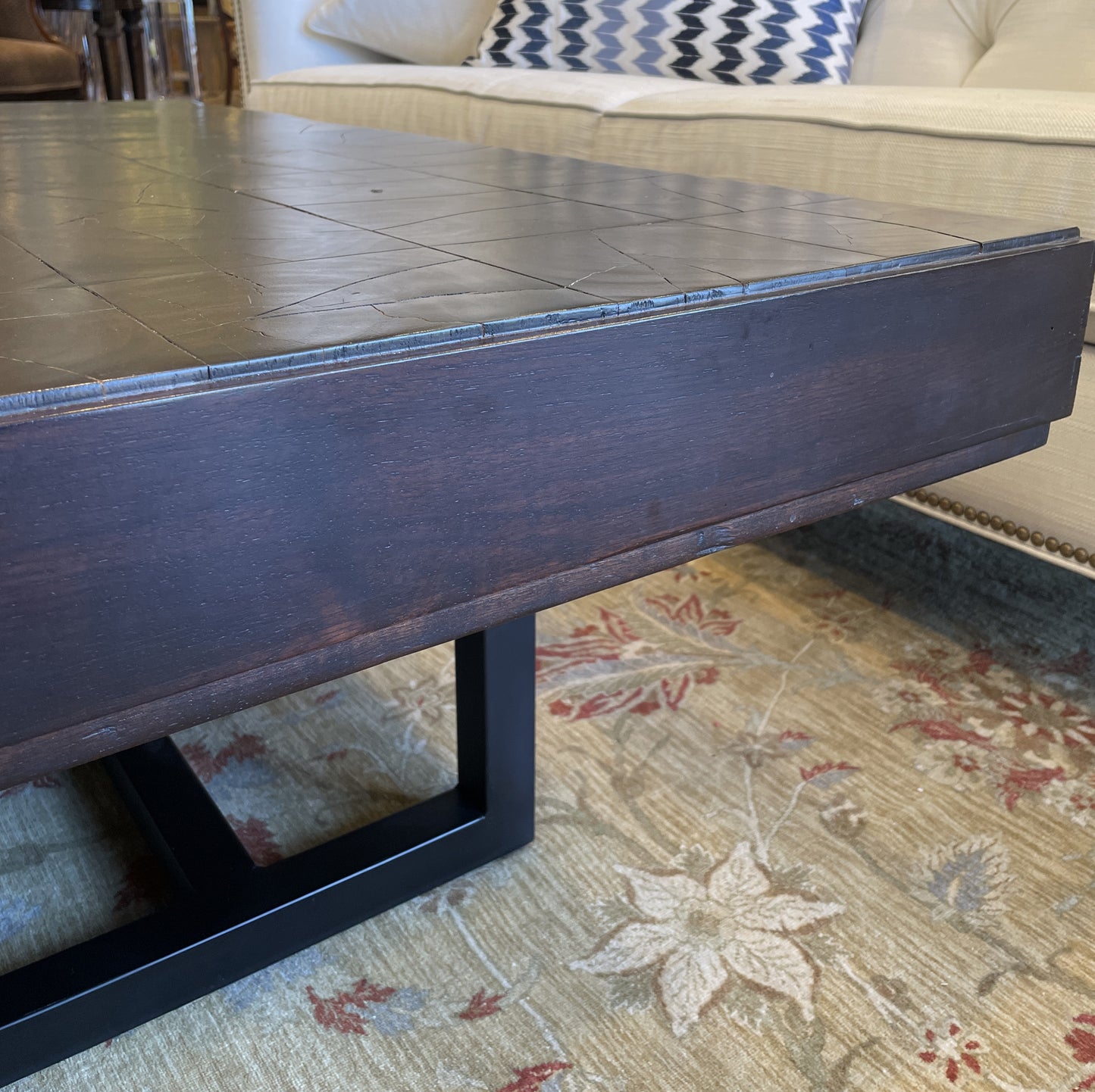 Taracea Coffee Table with Cross Wood Veneer Top (0BZ002)
