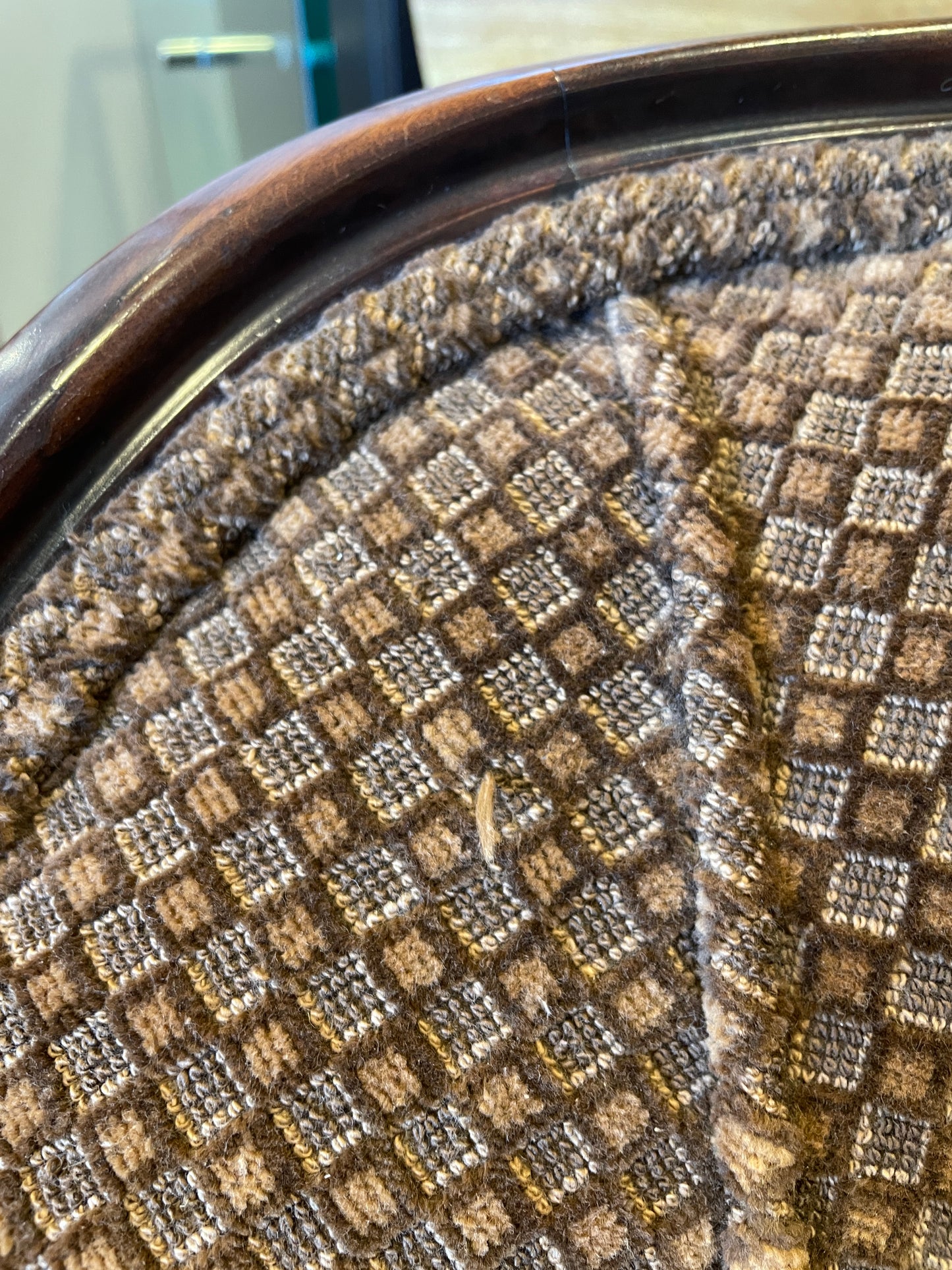 20s Mahogany Reupholstered Armchair on Casters (0BZ017)