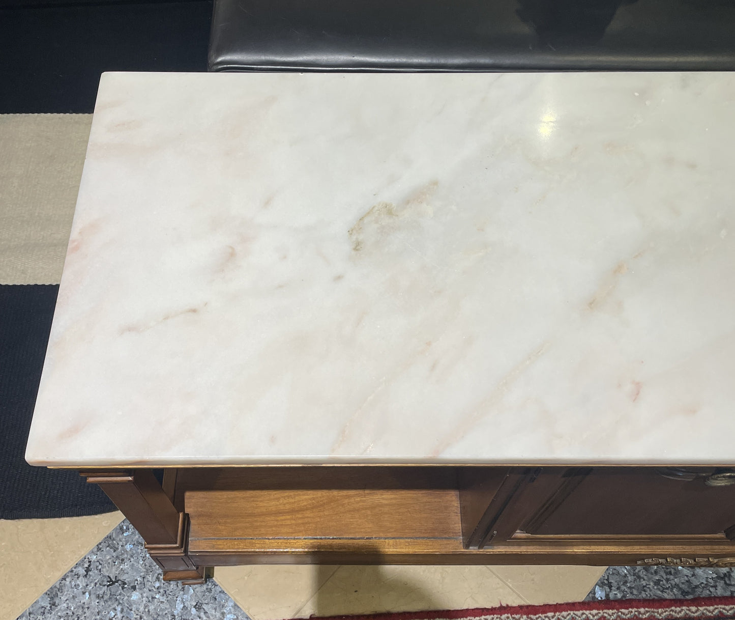 Vintage Marble Top Console (0JW006)