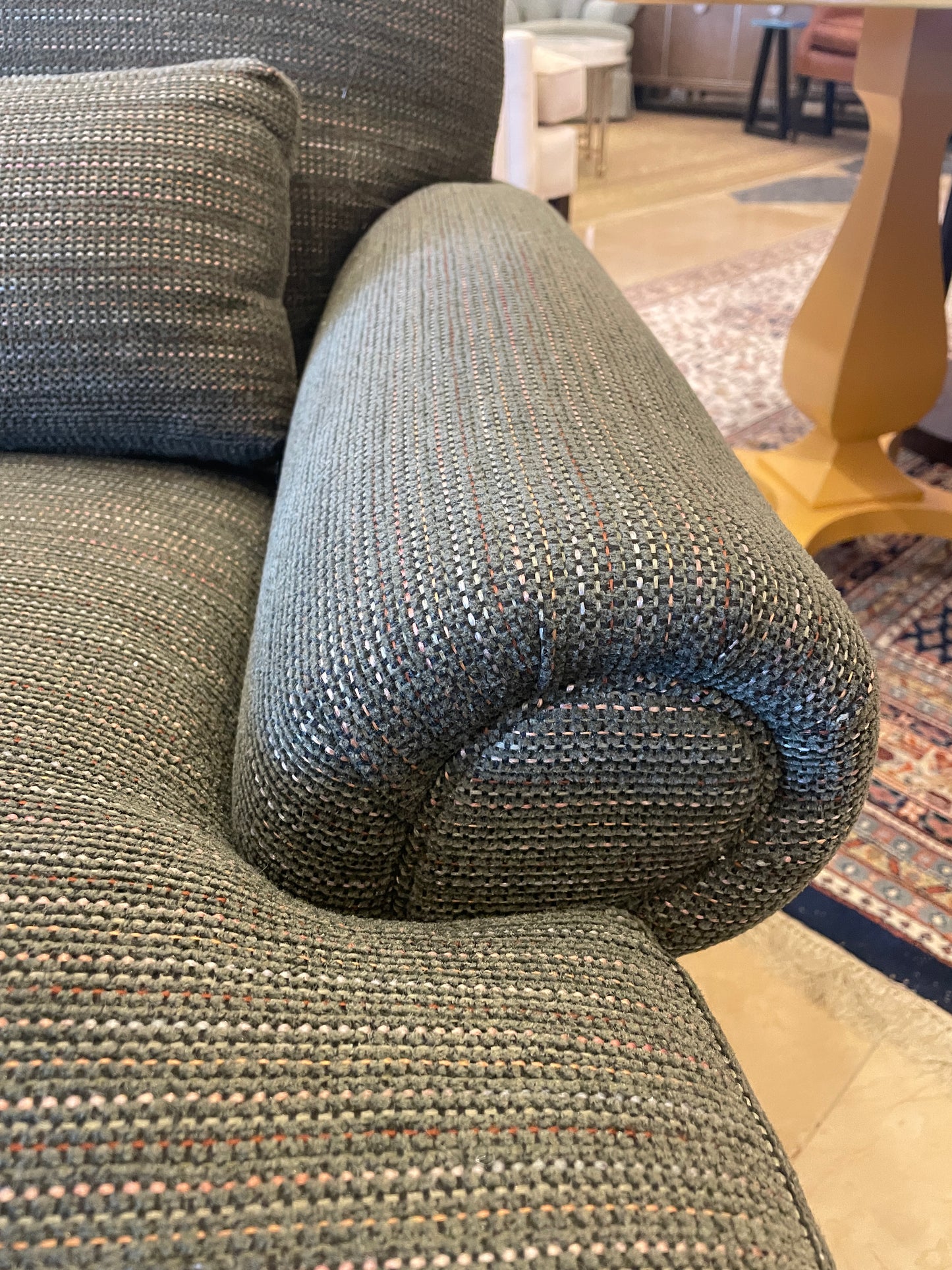 Green Upholstered Occasional Chair and Ottoman (0BZ008)