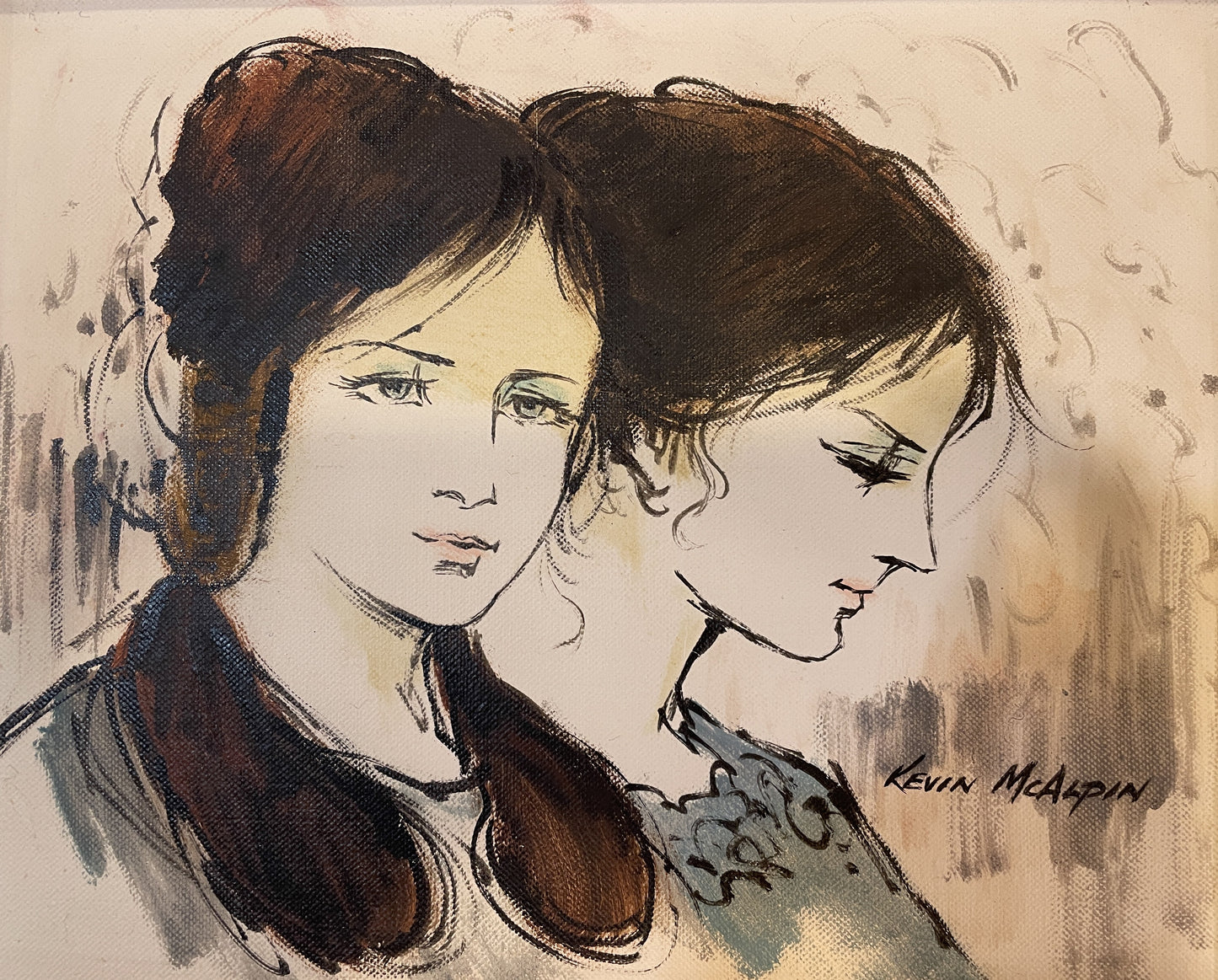 Kevin McAlpin Two Girls, mid century (0ND007)