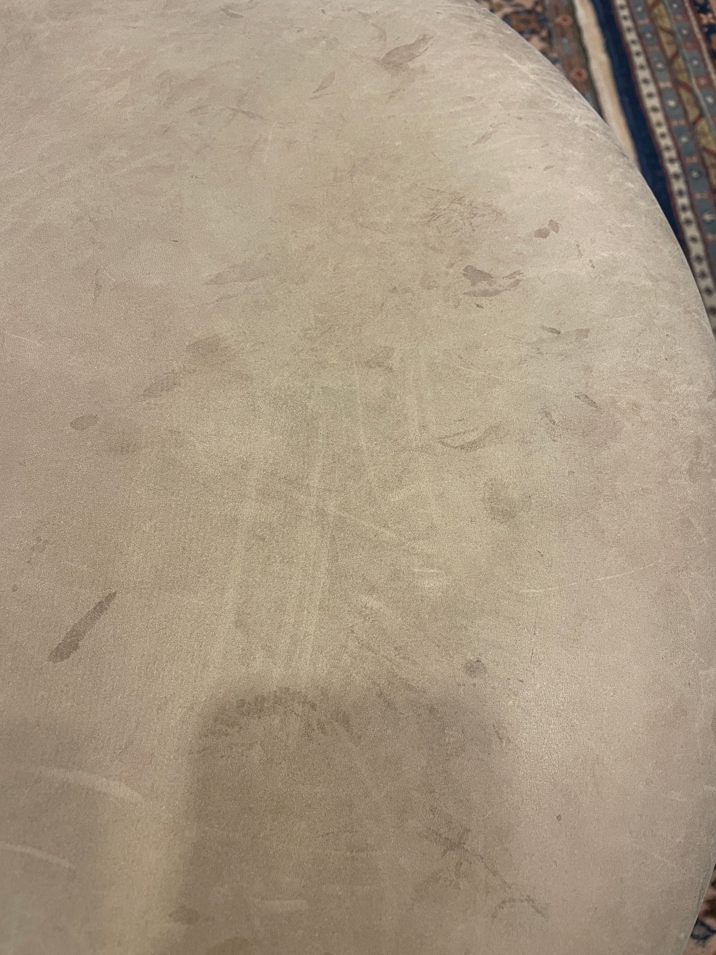 Hickory Chair Oval Leather Ottoman AS IS (0BZ019)