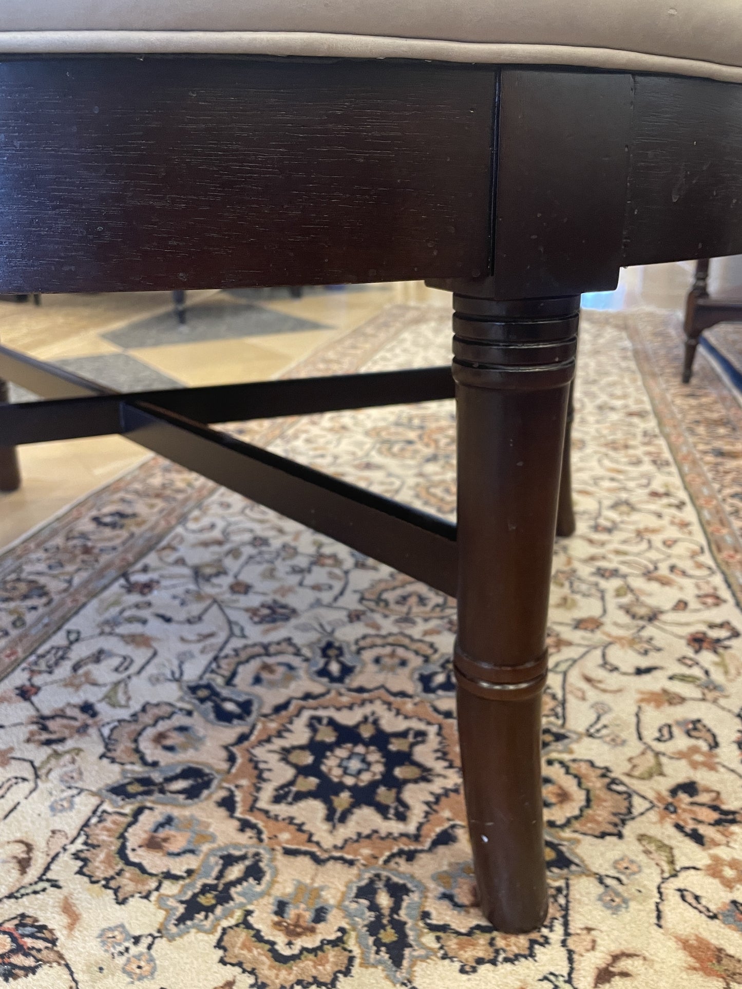 Hickory Chair Oval Leather Ottoman AS IS (0BZ019)