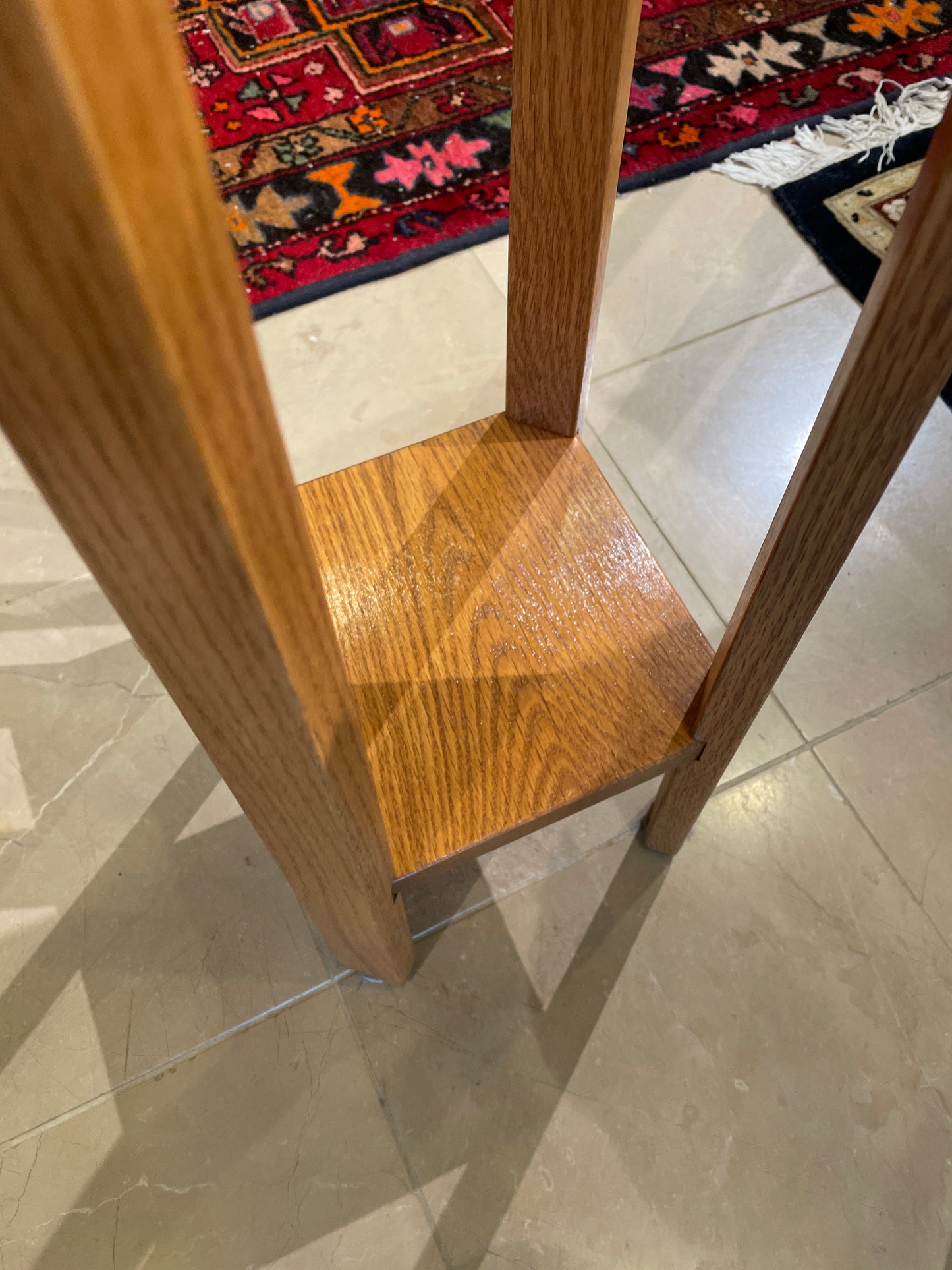 Oak Plant Stand/Pedestal with Slate Insert Top (0JV001)