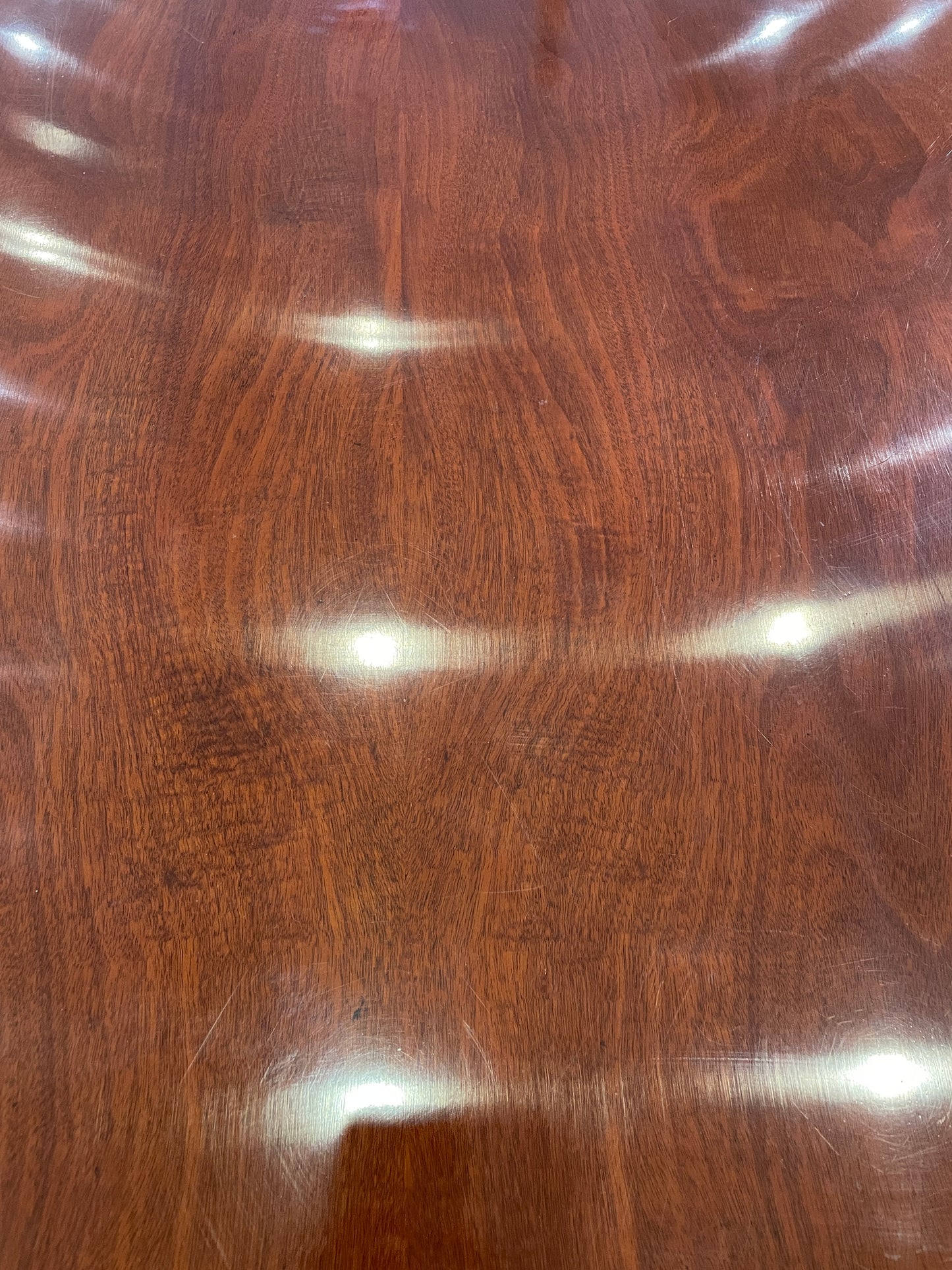 Antique Double Pedestal Banded Dining Table AS IS (3x24" Leaves) (0BZ014)