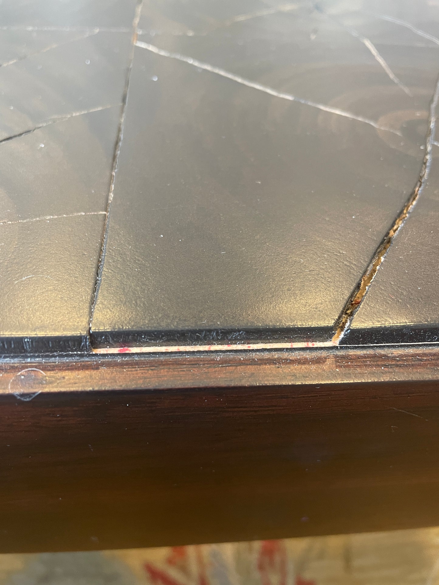Taracea Coffee Table with Cross Wood Veneer Top (0BZ002)