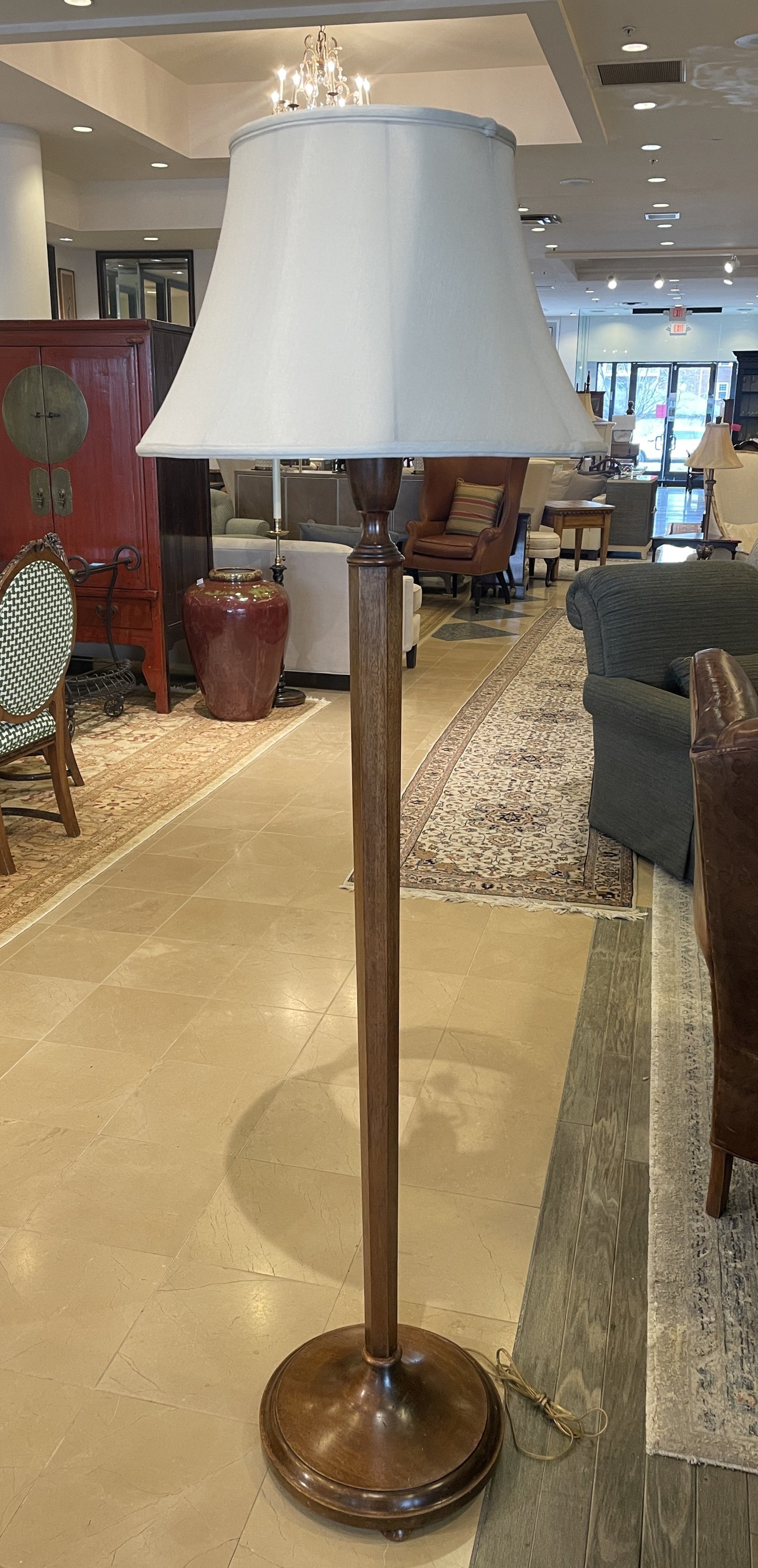 Mahogany Pencil Post Floor Lamp (0BZ005)