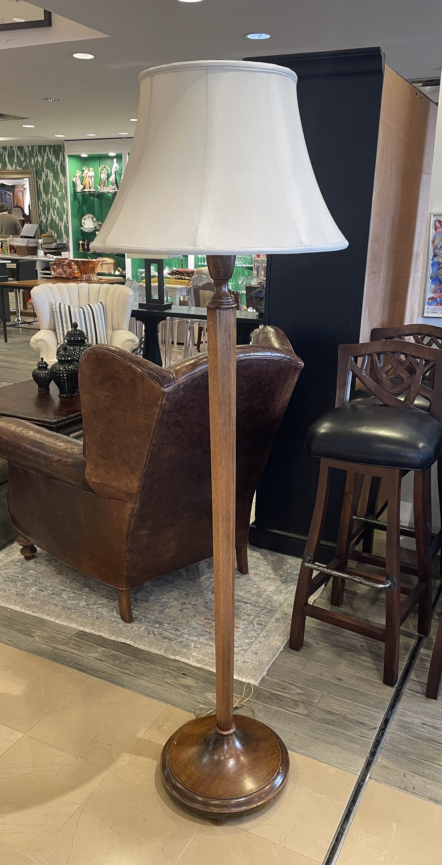 Mahogany Pencil Post Floor Lamp (0BZ005)