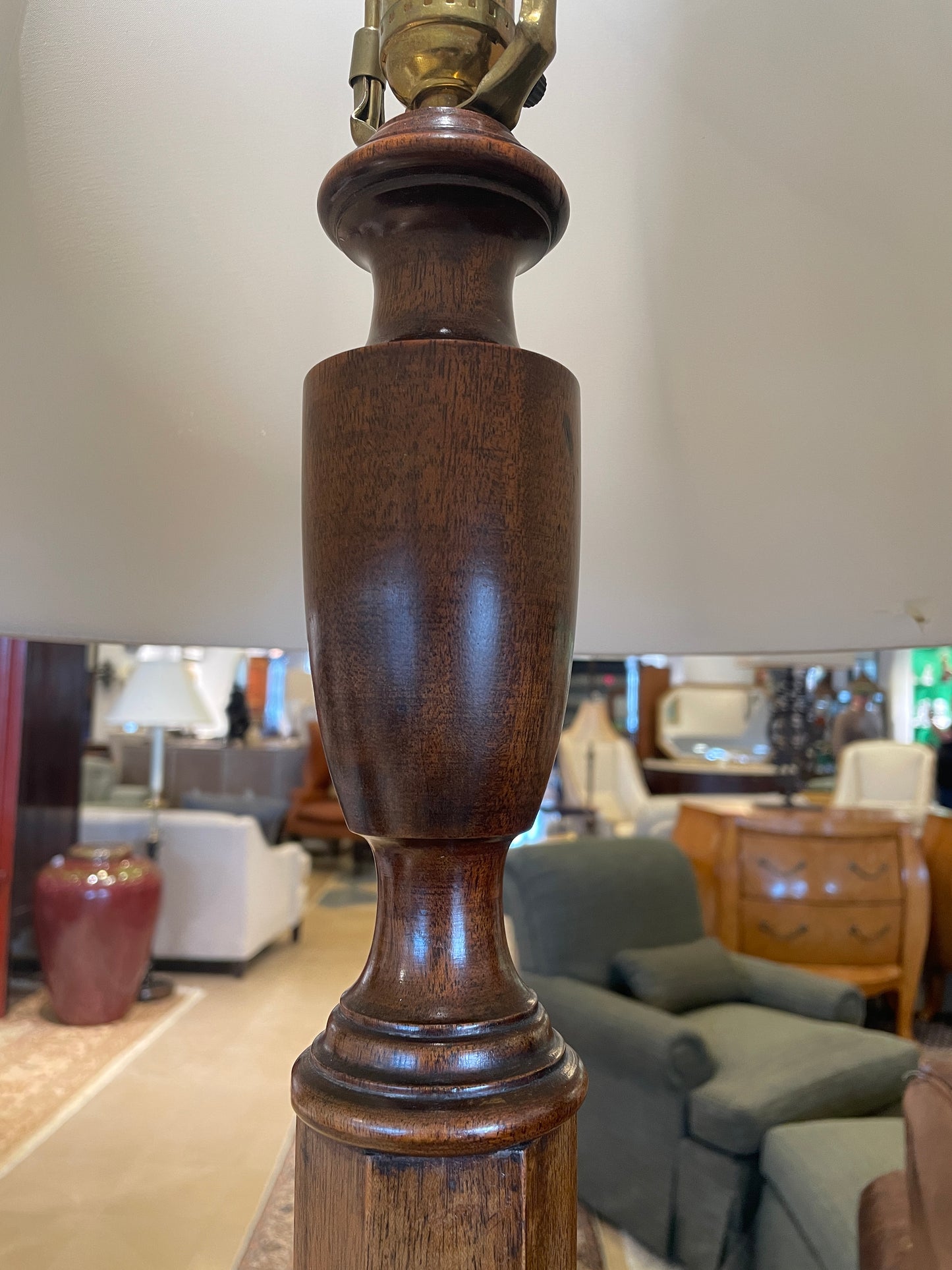 Mahogany Pencil Post Floor Lamp (0BZ005)