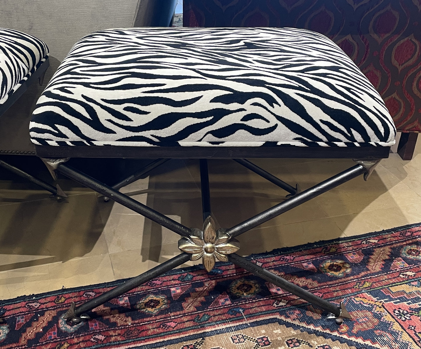 Hooker Zebra Footstool/Bench (Two available 01D020, 01D021)