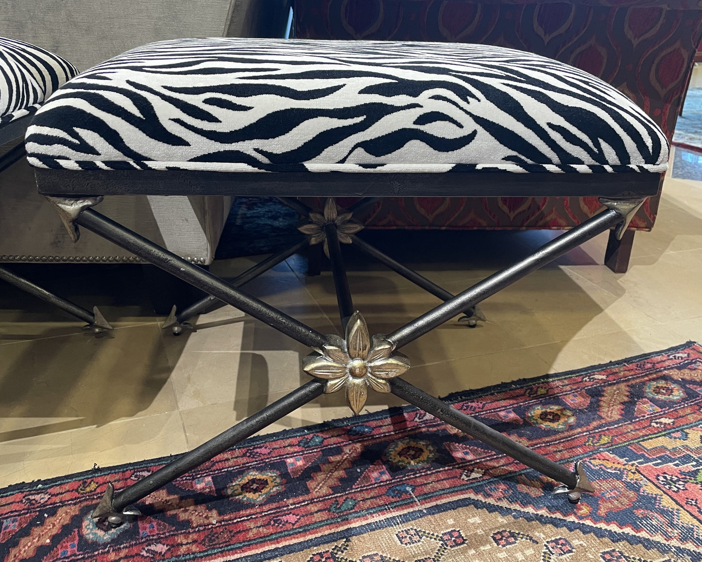 Hooker Zebra Footstool/Bench (Two available 01D020, 01D021)