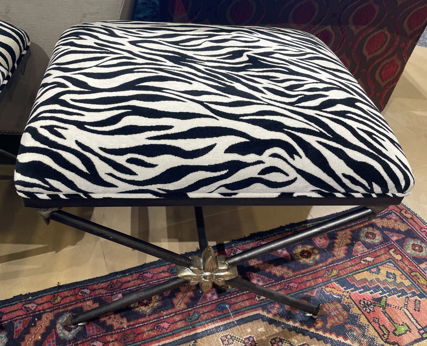 Hooker Zebra Footstool/Bench (Two available 01D020, 01D021)