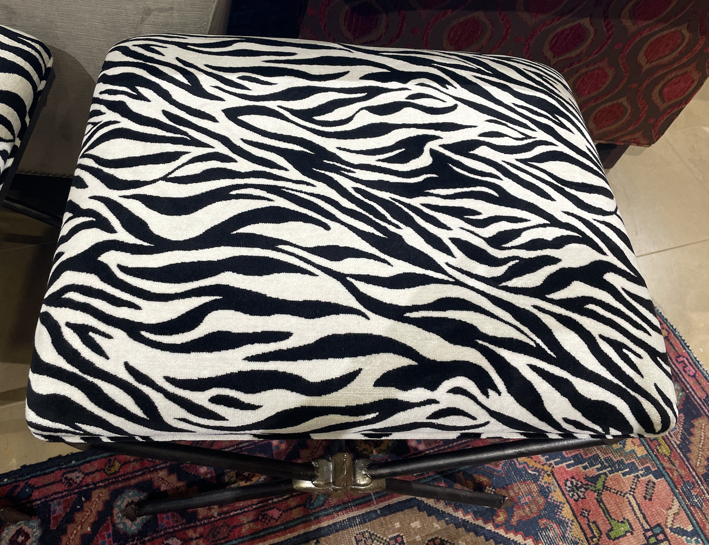 Hooker Zebra Footstool/Bench (Two available 01D020, 01D021)
