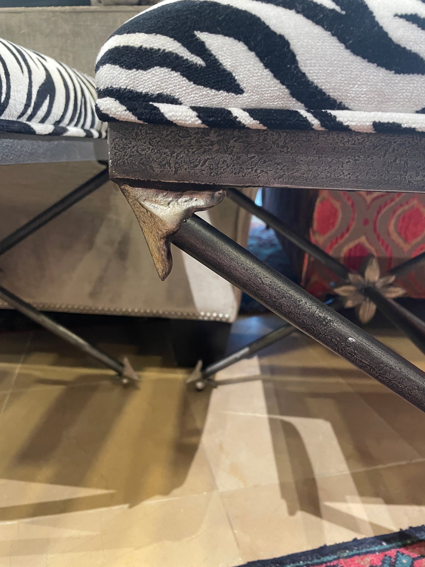 Hooker Zebra Footstool/Bench (Two available 01D020, 01D021)