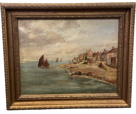 Rocha Clark (1909) Seascape on Canvas, AS IS (0FC001)