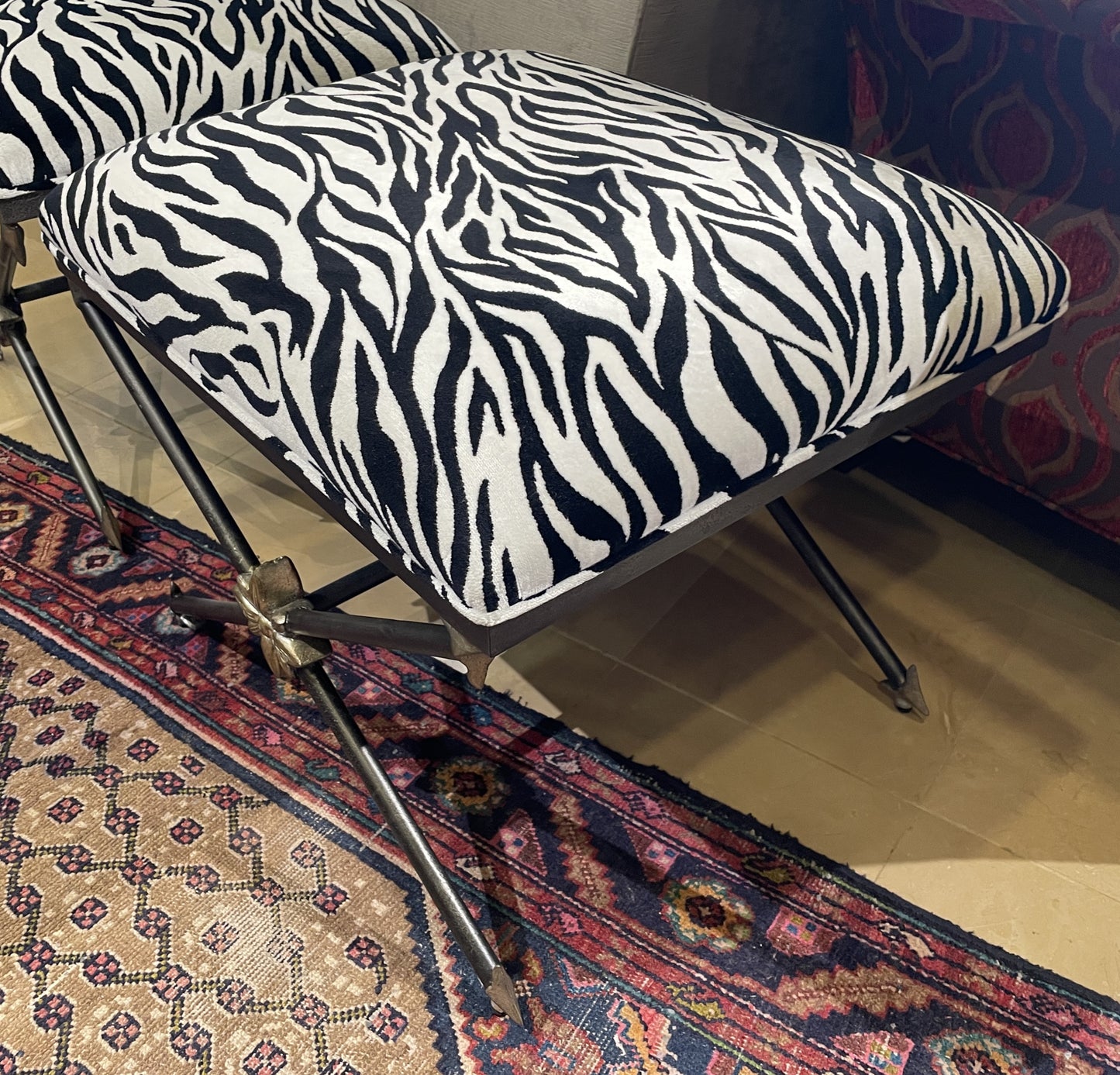 Hooker Zebra Footstool/Bench (Two available 01D020, 01D021)
