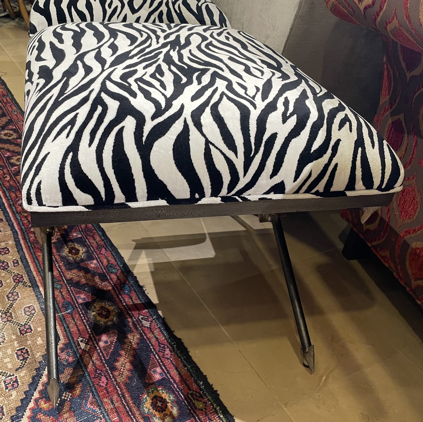 Hooker Zebra Footstool/Bench (Two available 01D020, 01D021)