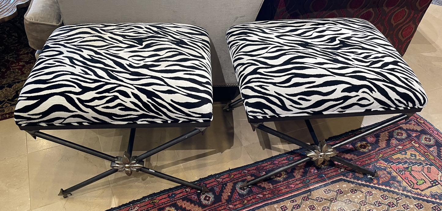 Hooker Zebra Footstool/Bench (Two available 01D020, 01D021)