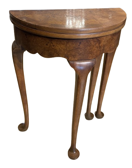 Baker Burled Demilune Flip Top Table, Small (0FB003)