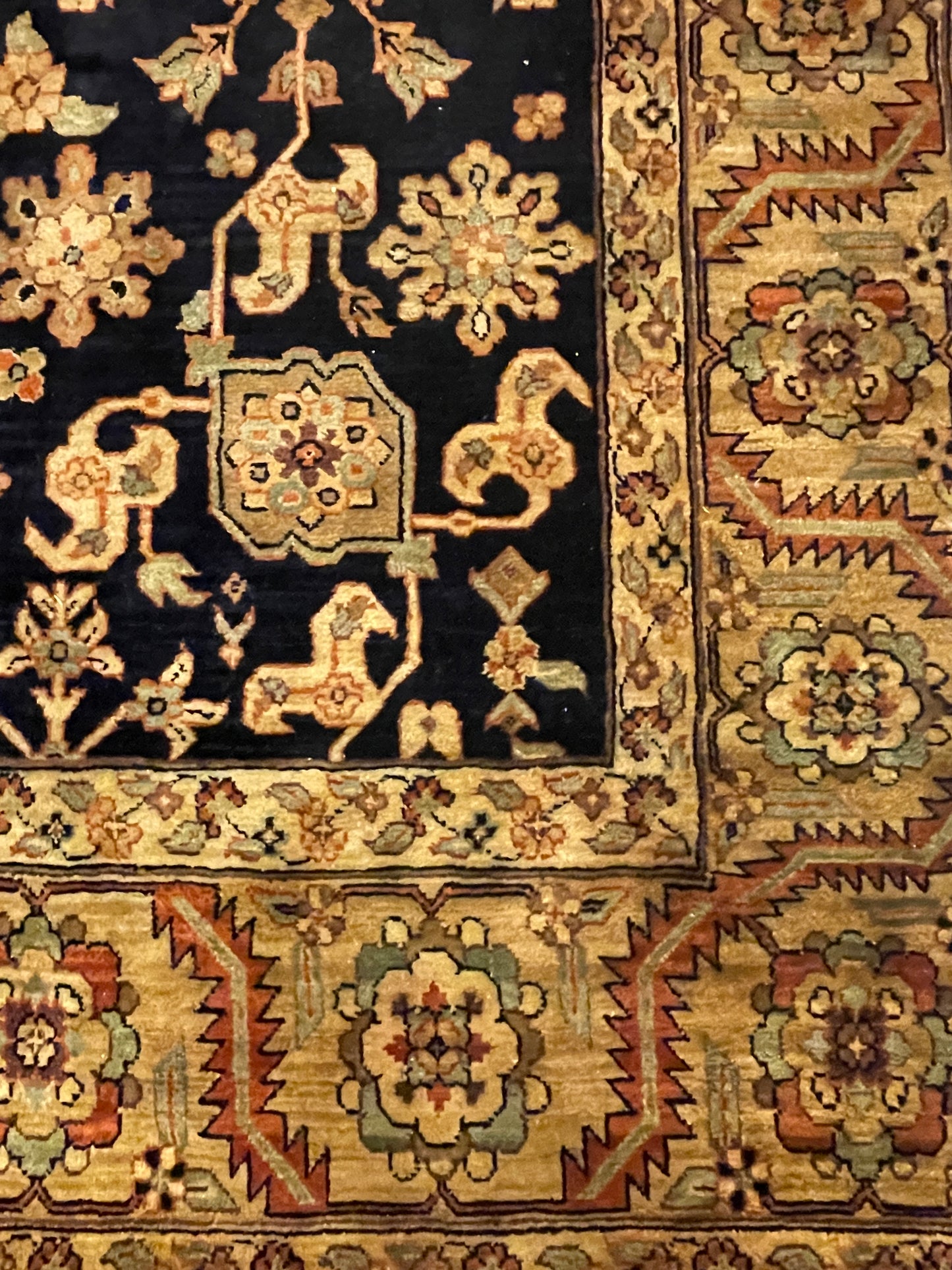 Hand Woven Wool Rug, black, mauve and blue (8x12) (0JQ00B)