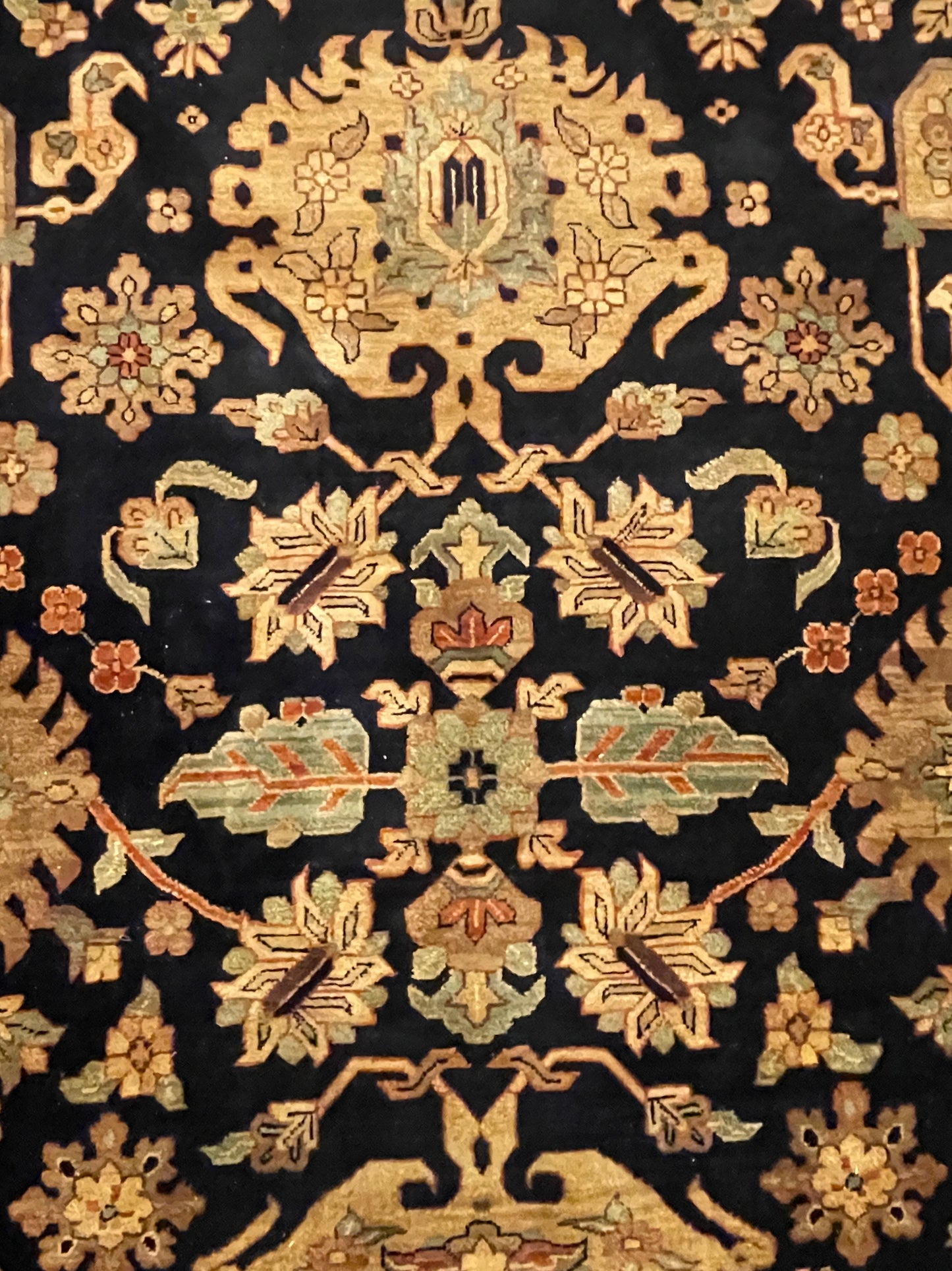 Hand Woven Wool Rug, black, mauve and blue (8x12) (0JQ00B)