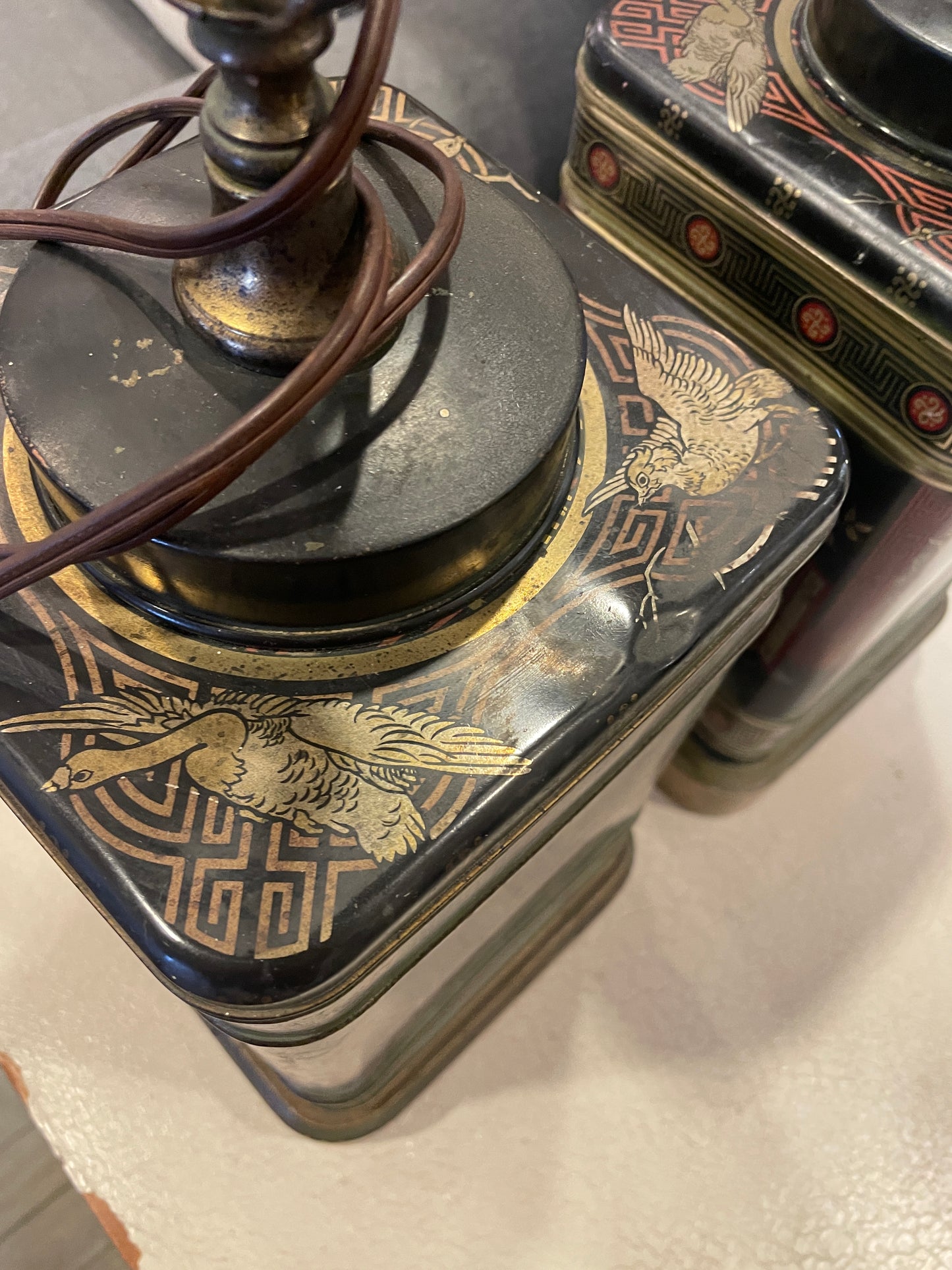 Pair Frederick Cooper Chinoiserie Lamps, no shades (0JL005)