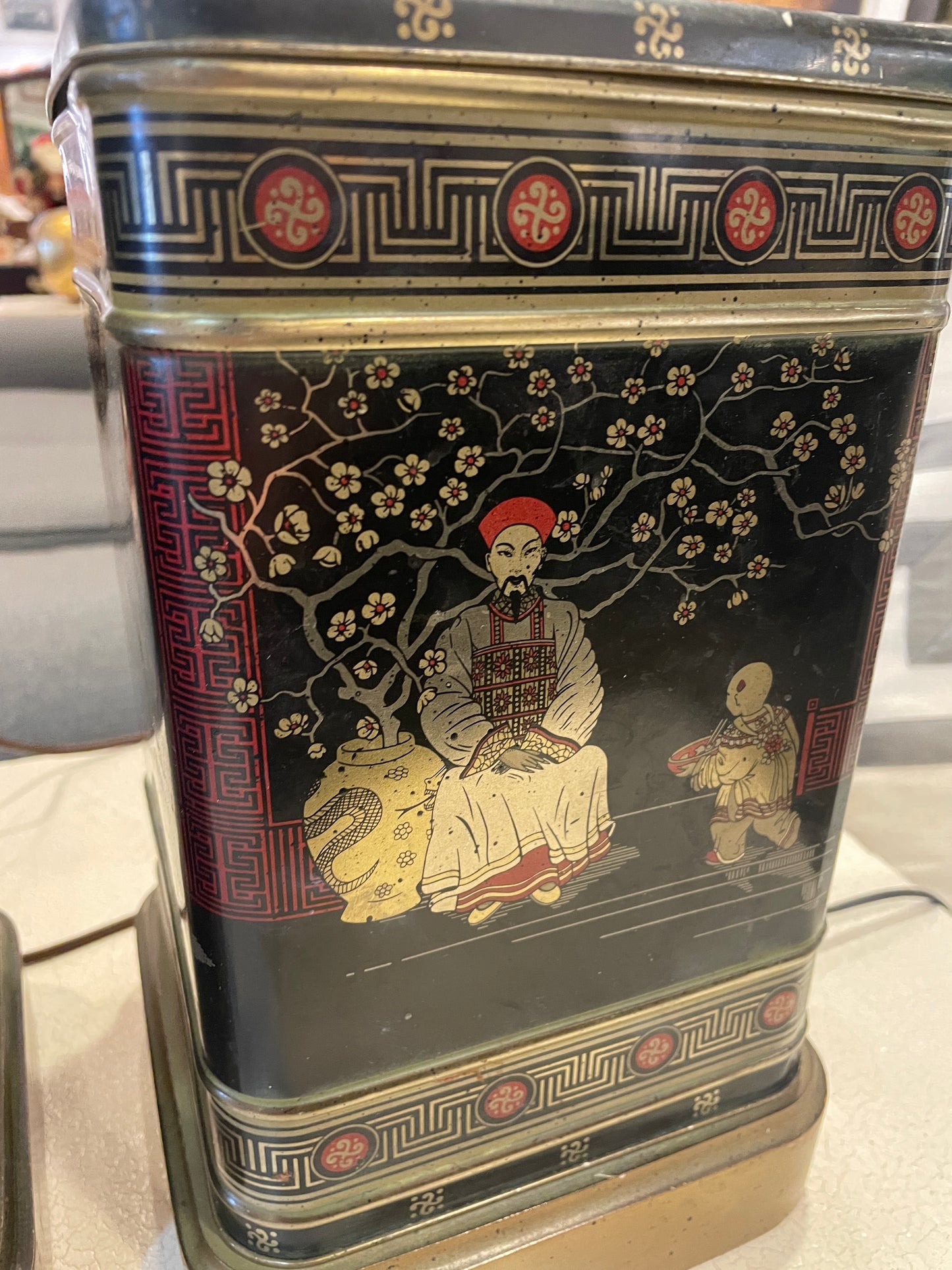 Pair Frederick Cooper Chinoiserie Lamps, no shades (0JL005)