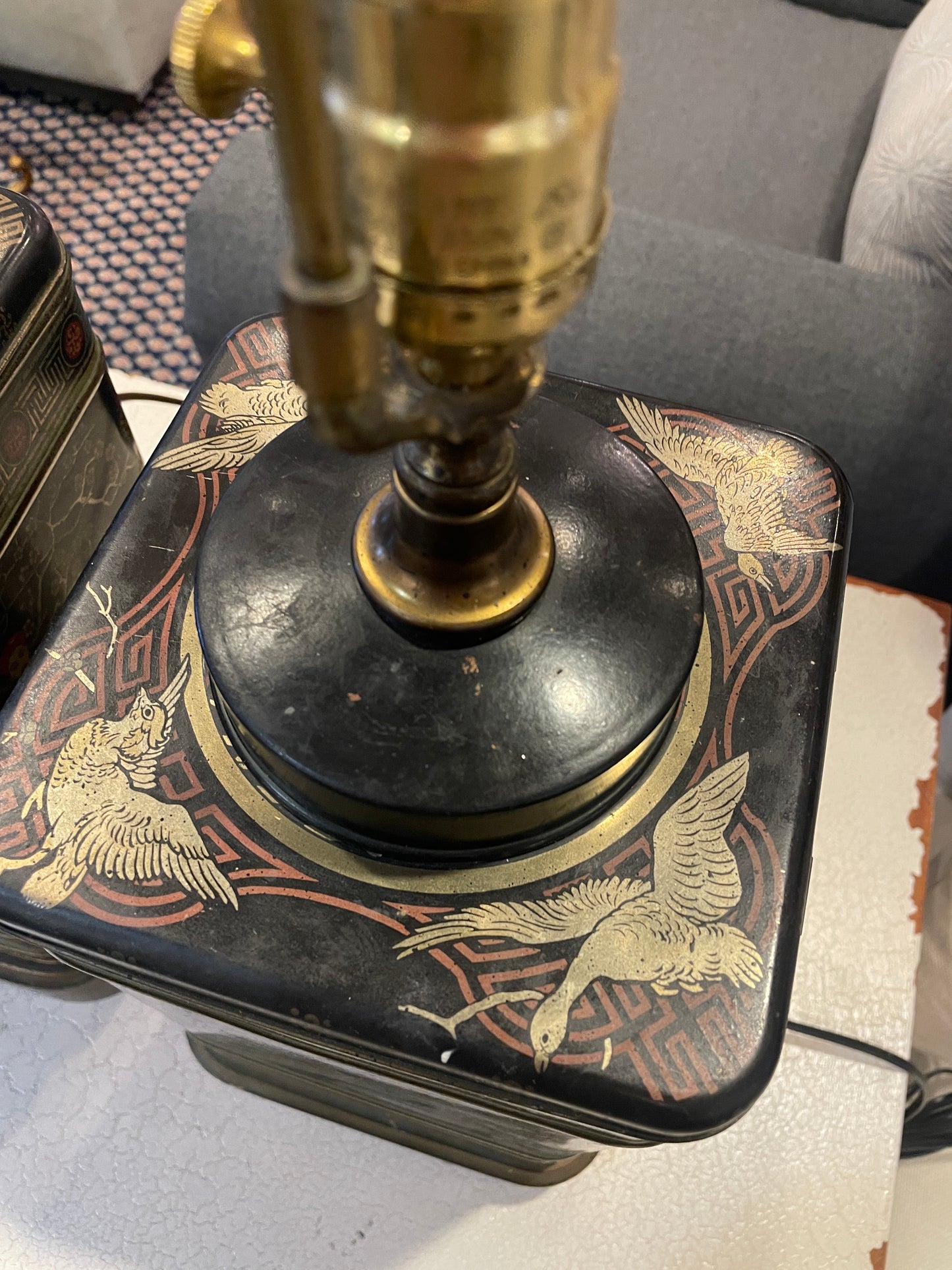 Pair Frederick Cooper Chinoiserie Lamps, no shades (0JL005)